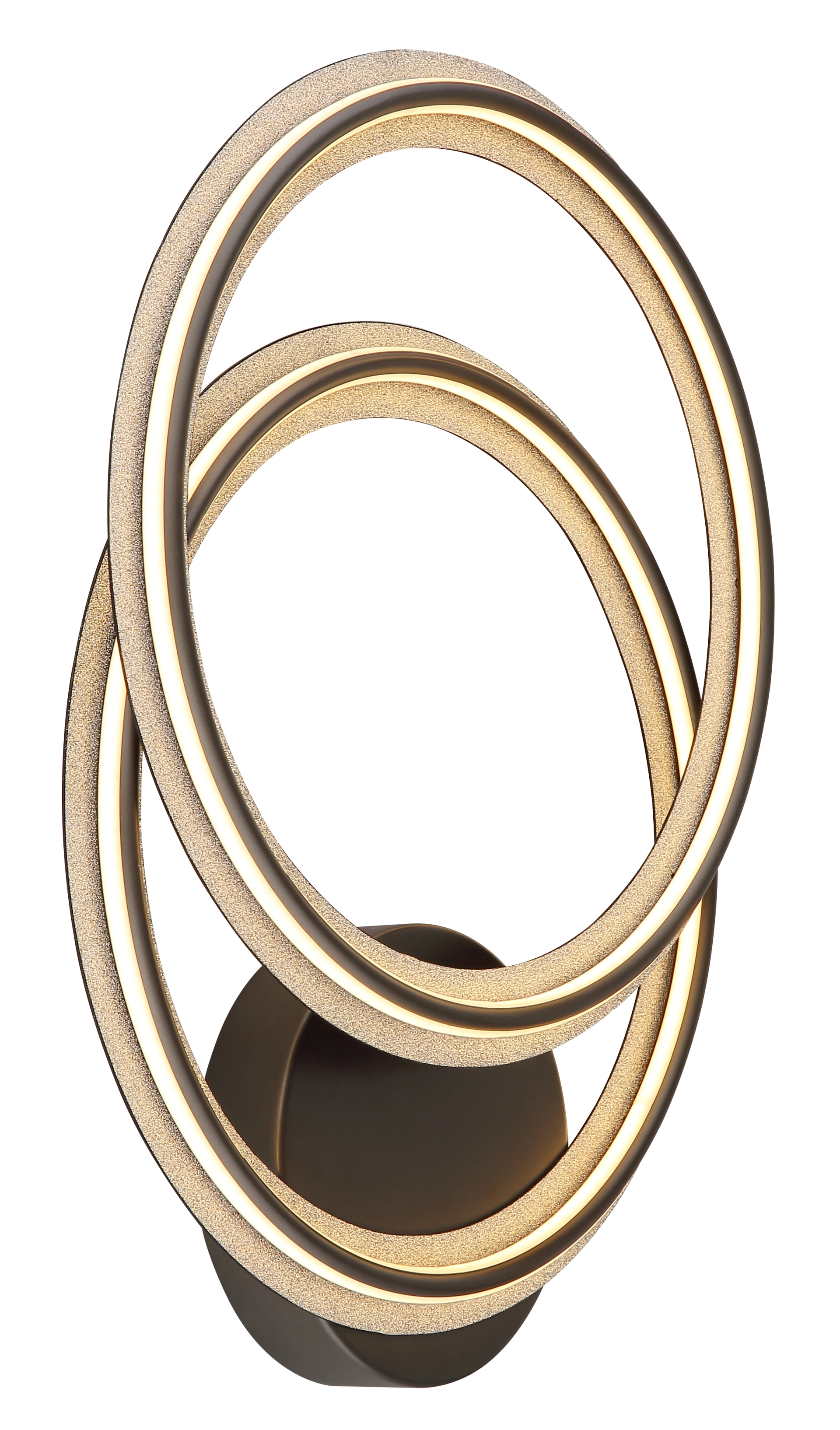 Produktbild: ELAN Deckenleuchte, Globo Handels GmbH, schwarze/chrom-matte LED-Deckenlampe mit verschlungenen Leuchtringen aus Metall/Aluminium, Modellnummer 67379-30D – modernes Design, warmweißes Licht
