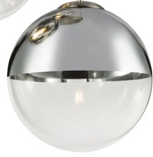SPARE GLASS CHROME, TRANSPARENT 25CM