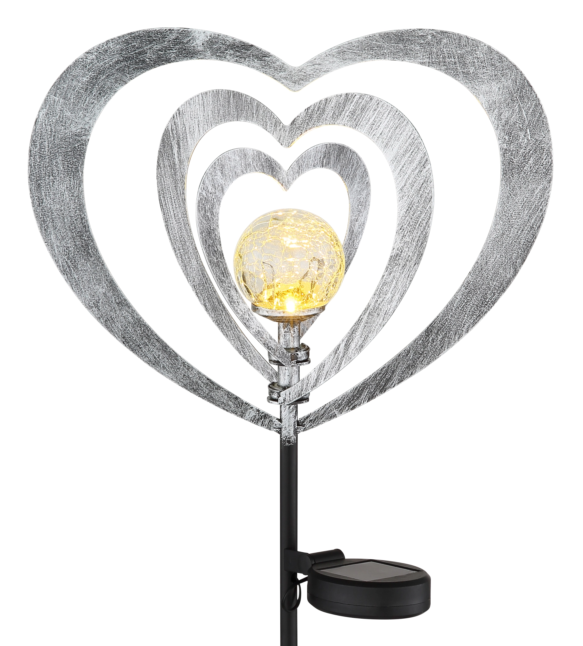 SOLARLEUCHTE METALL SILBERGRAU, 1XLED