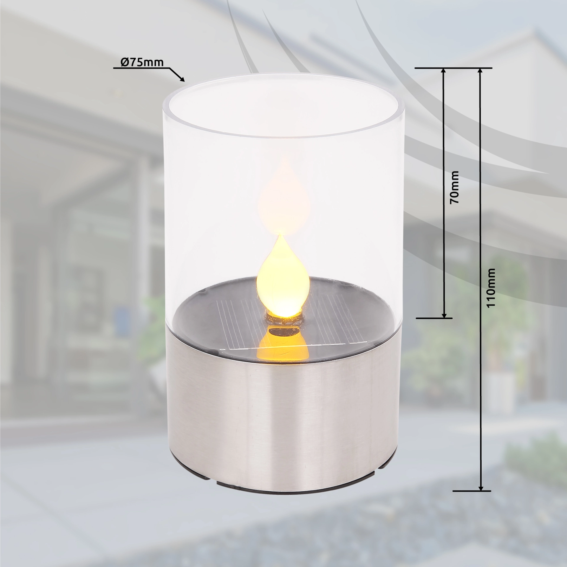 SOLARLEUCHTE EDELSTAHL, 1XLED