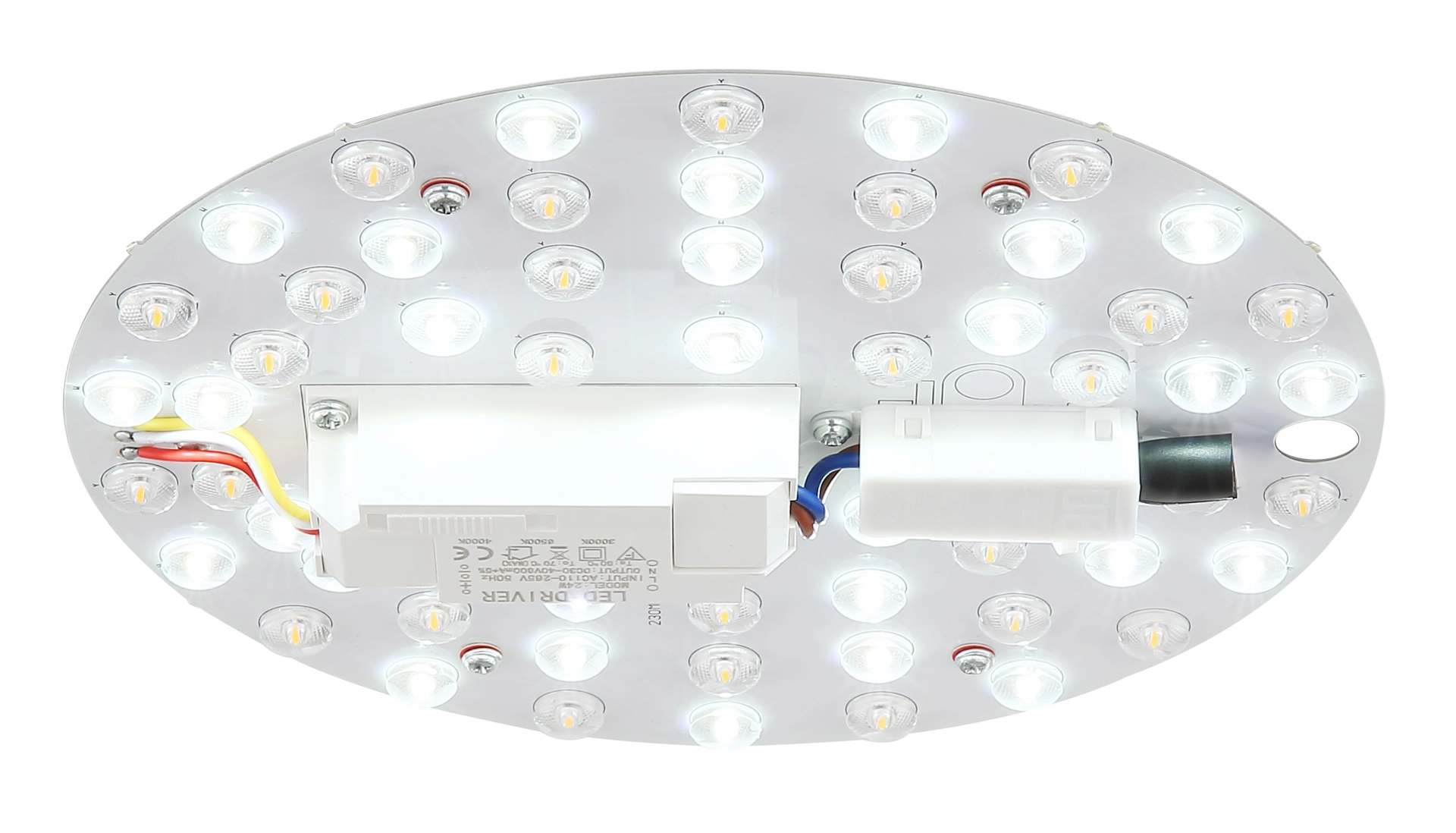 Runde LED-Platine mit vielen LEDs, integriertem Treiber und Magnetbefestigung; kompatibel mit Globo Handels GmbH 15968D und 15995D – Ersatzteil/Upgrade für Deckenleuchten.