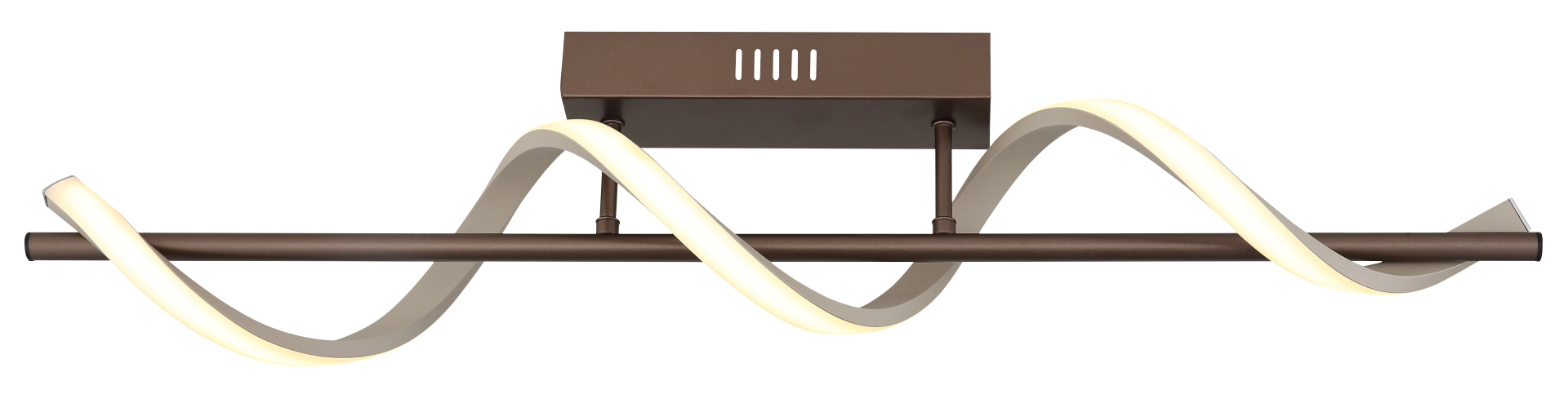 SPIRO Deckenleuchte in spiralförmigem Design, kaffeebraun Metallkörper mit sandfarbener Kunststoffspirale, Globo Handels GmbH (67384D)