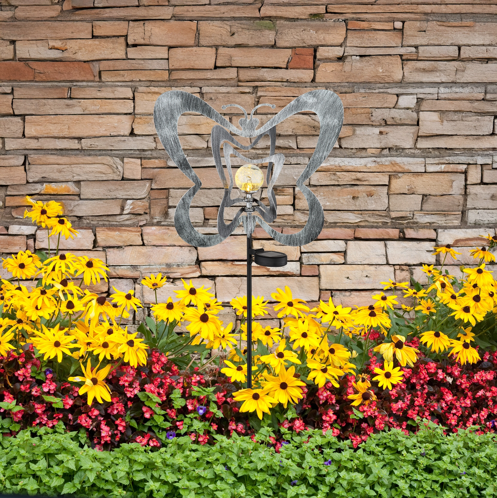 SOLARLEUCHTE METALL SILBERGRAU, 1XLED