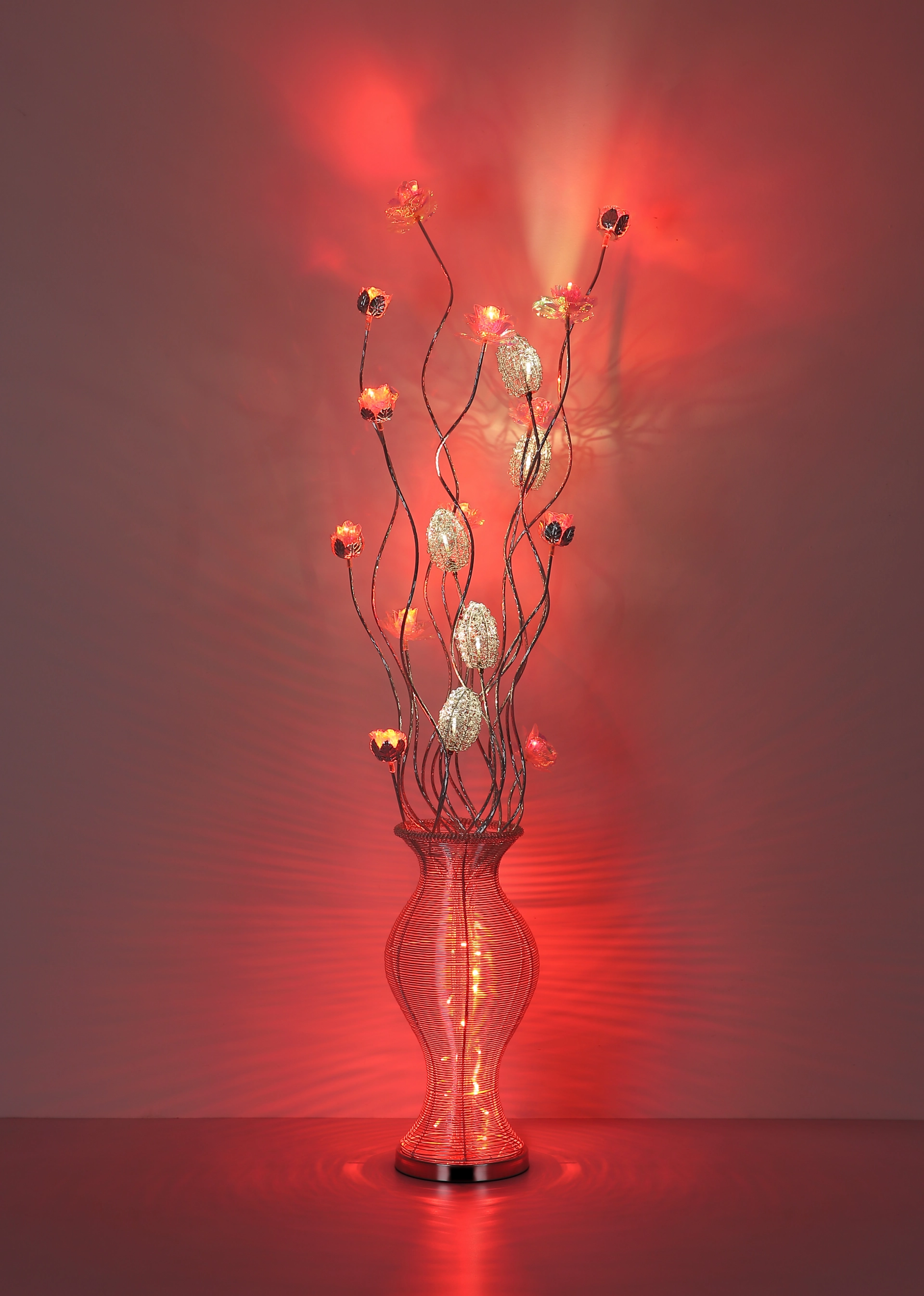 STEHLEUCHTE ALUMINIUM SILBERFARBEN, 1XRGBW LED