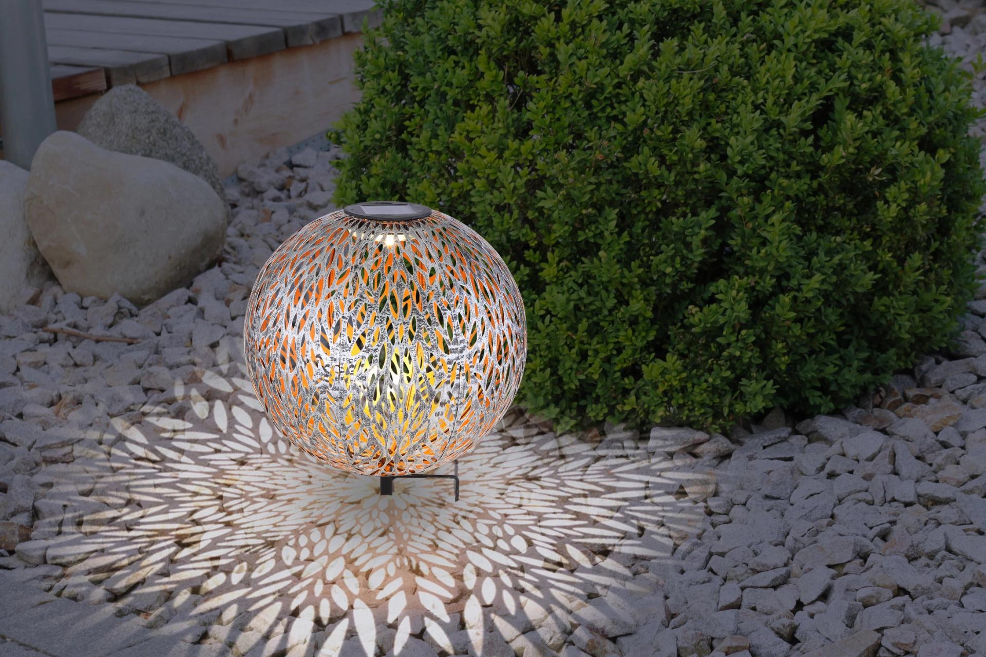 SOLARLEUCHTE METALL SILBERGRAU, 1XLED