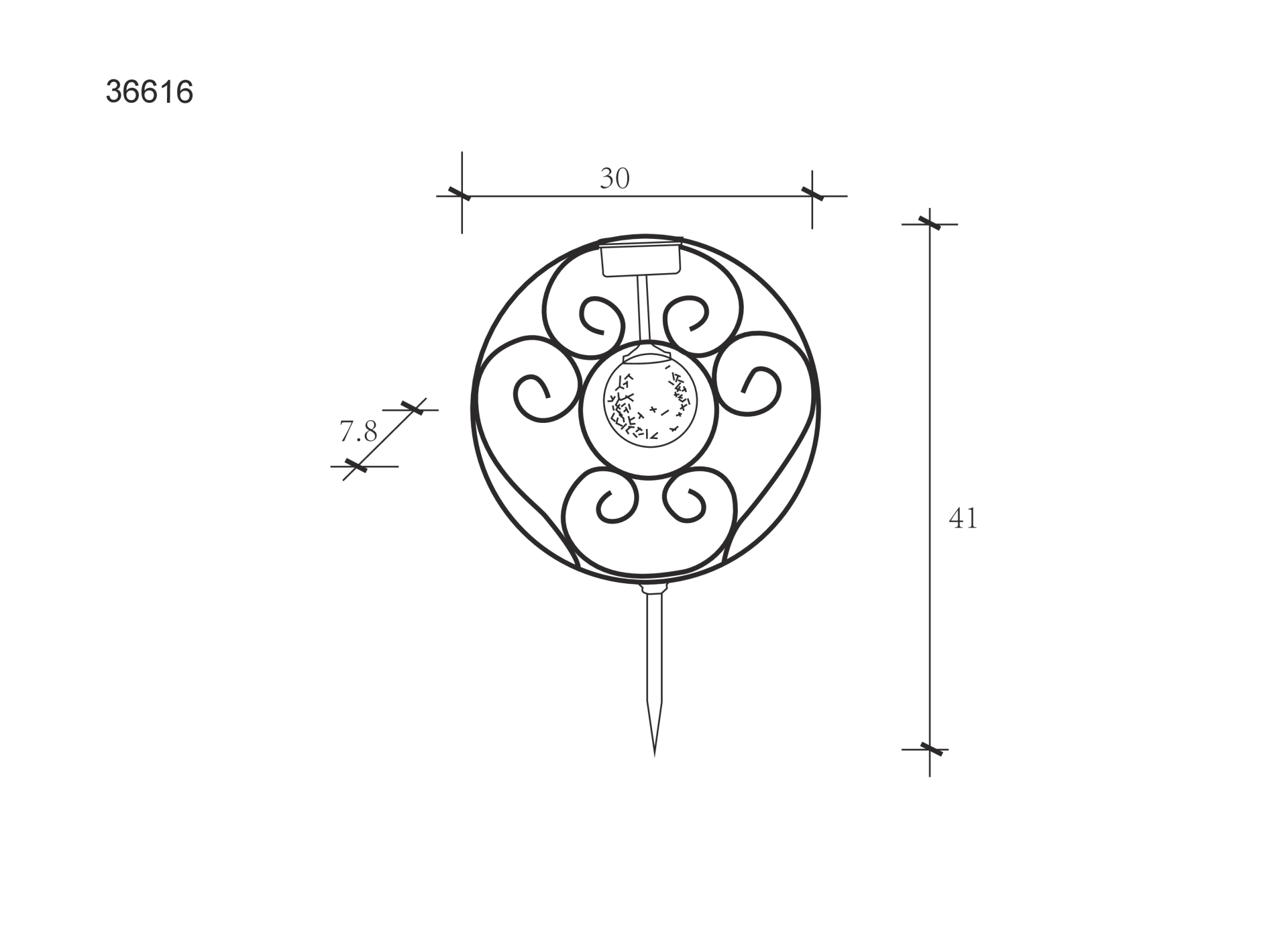 SOLARLEUCHTE METALL SILBERFARBEN, 1XLED