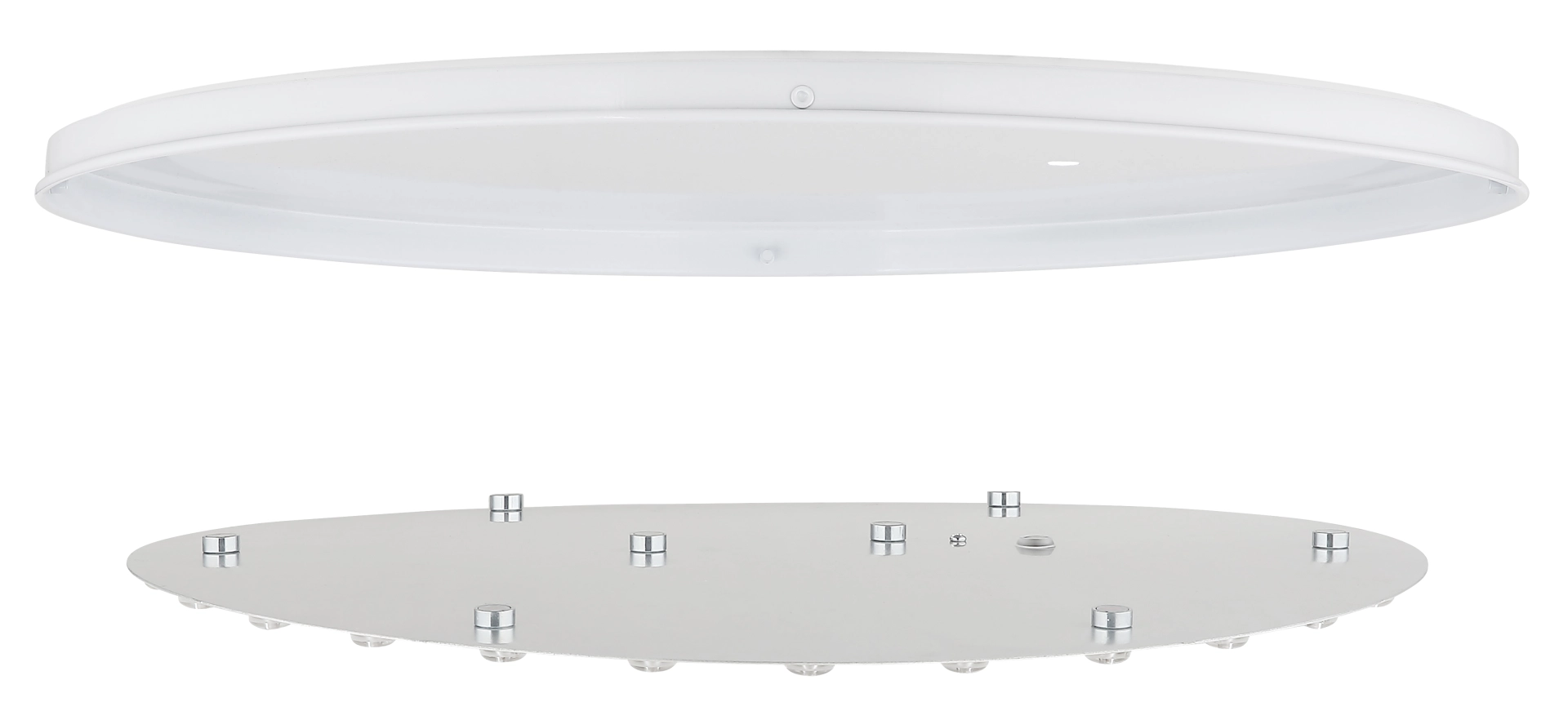 Runde LED-Platine mit Magnet für Deckenleuchten, kompatibel mit 15968D1 und 15995D1; Ersatzteil von Globo Handels GmbH, gezeigt mit Abdeckung/Diffusor für schnelle Magnetmontage