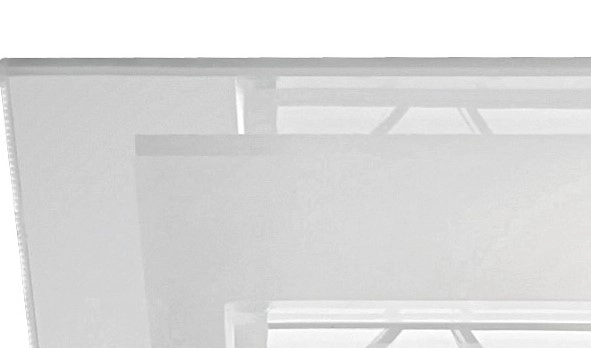 GLAS SATINIERT SPIEGEL ECKIG UNTEN CA.335X335MM