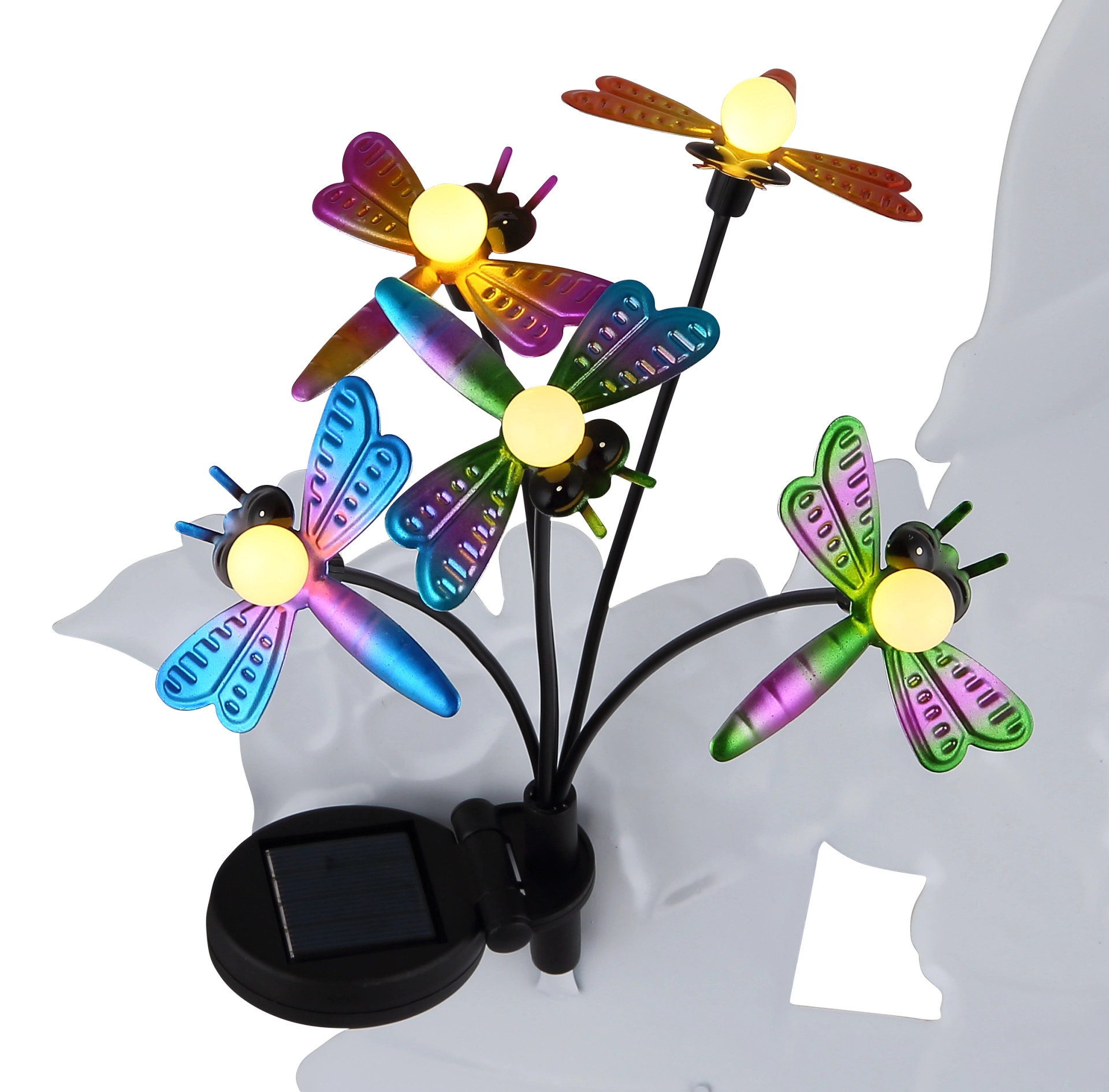 SOLARLEUCHTE METALL BUNT, 5XLED