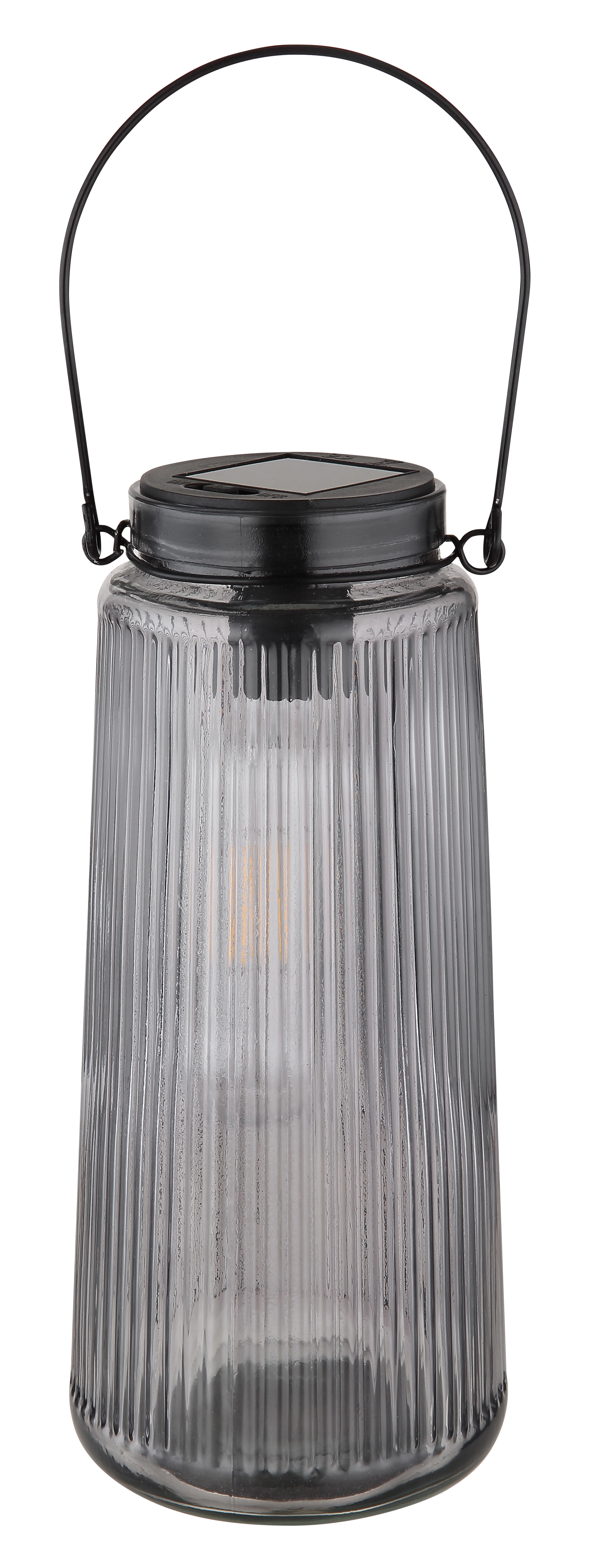 SOLARLEUCHTE METALL SCHWARZ MATT, 2XLED