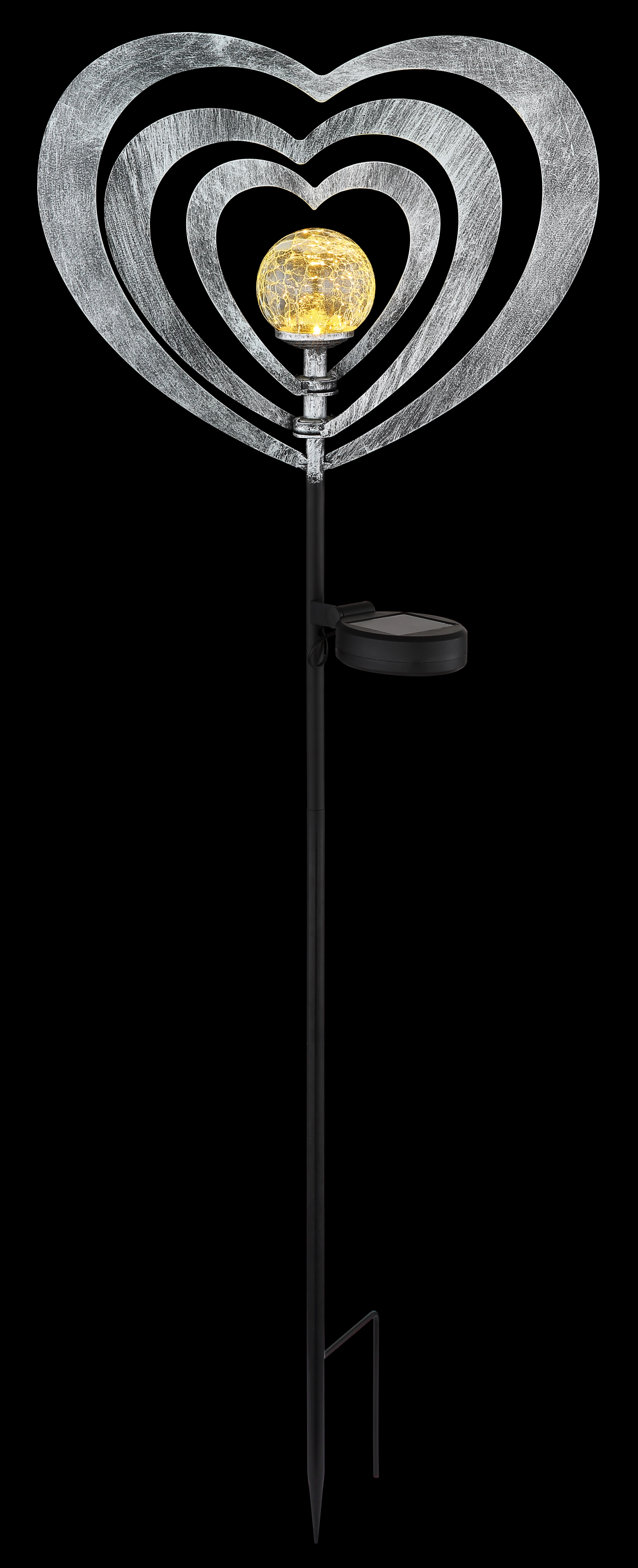 SOLARLEUCHTE METALL SILBERGRAU, 1XLED