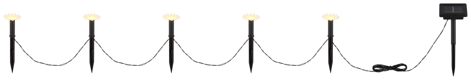 SOLAR-LICHTERKETTE KUNSTSTOFF SCHWARZ, 5XLED