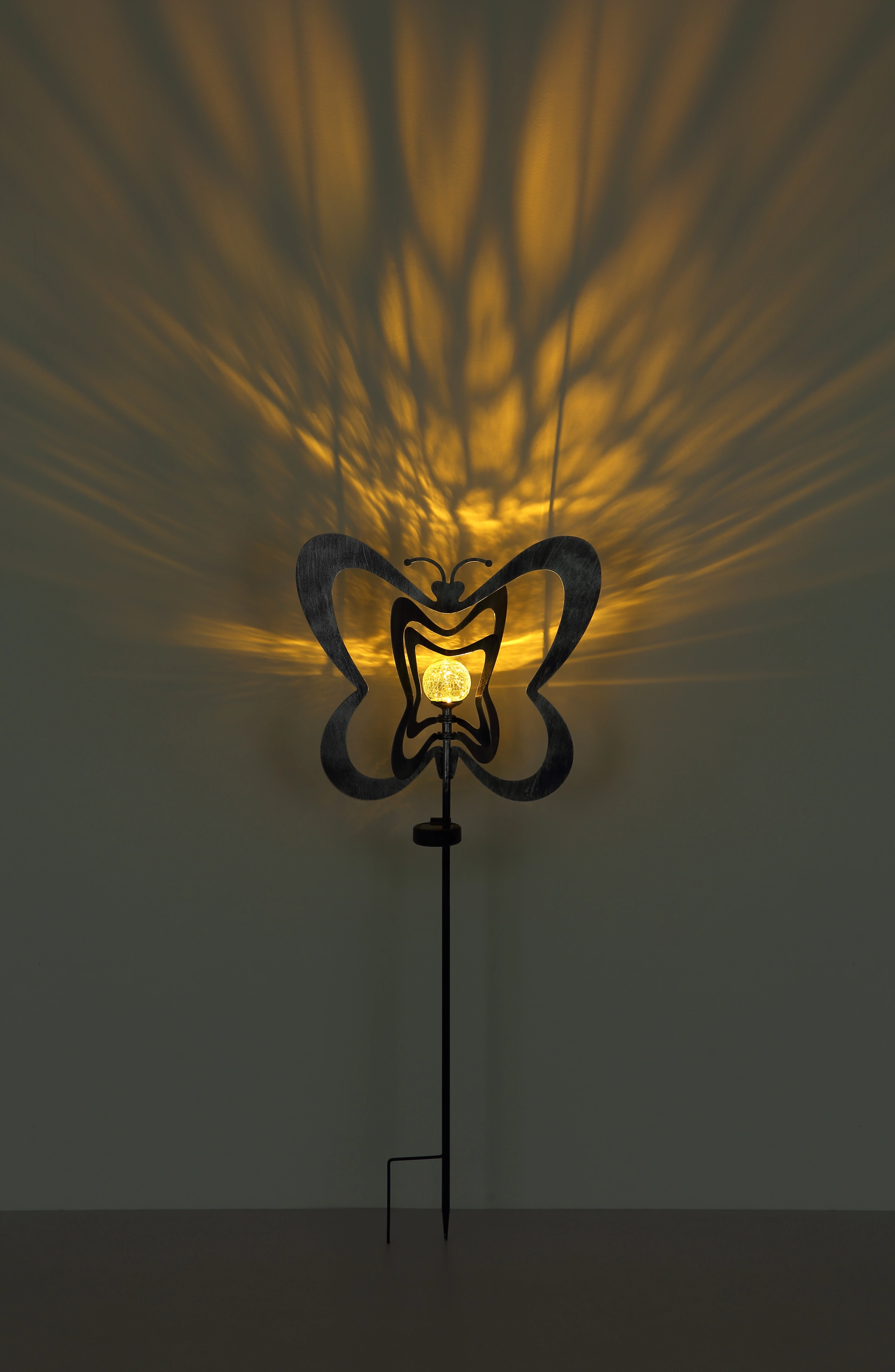 SOLARLEUCHTE METALL SILBERGRAU, 1XLED