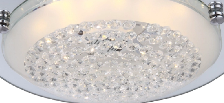 GLAS SATINIERT-KLAR MIT KLAREN KRISTALL OBEN D:340