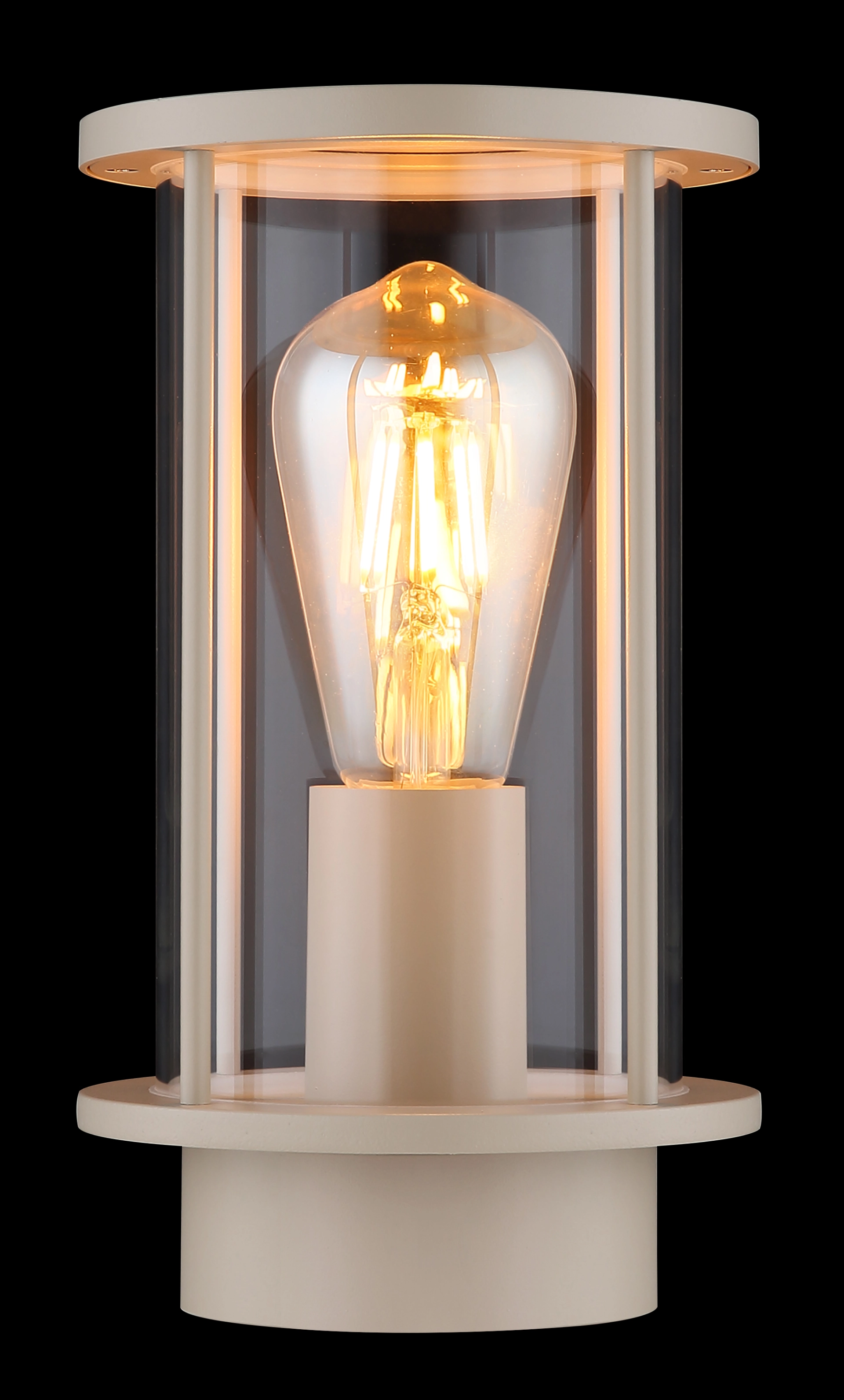 Lanterne extérieure GRACEY en acier inoxydable, finition sable mate, verre clair