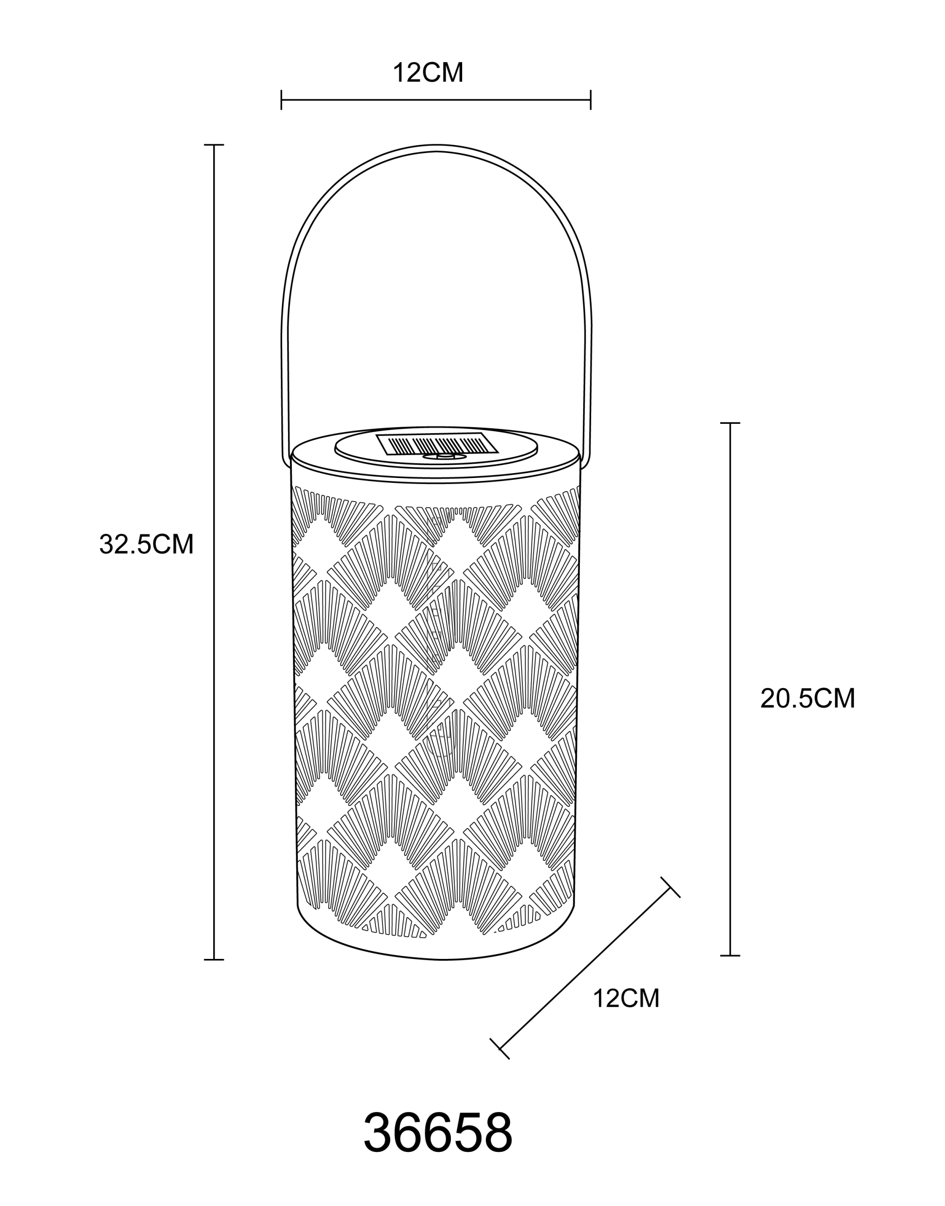 SOLARLEUCHTE METALL SCHWARZ MATT, 20XLED