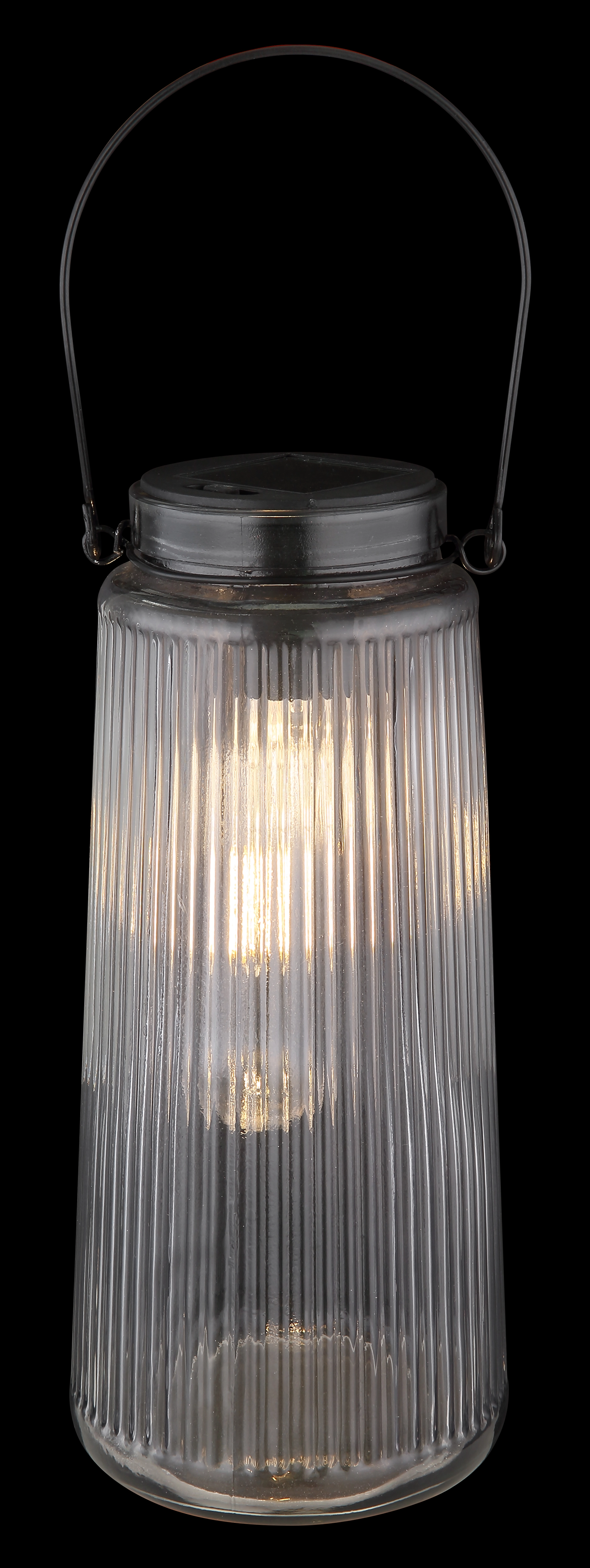 SOLARLEUCHTE METALL SCHWARZ MATT, 2XLED