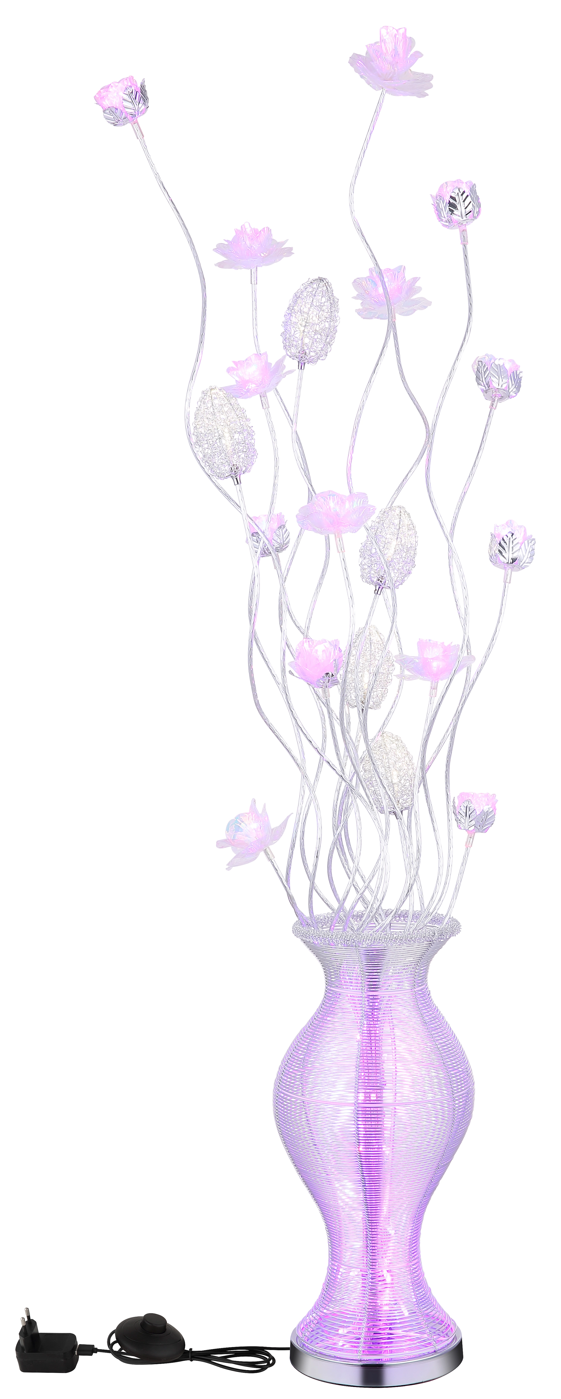 STEHLEUCHTE ALUMINIUM SILBERFARBEN, 1XRGBW LED