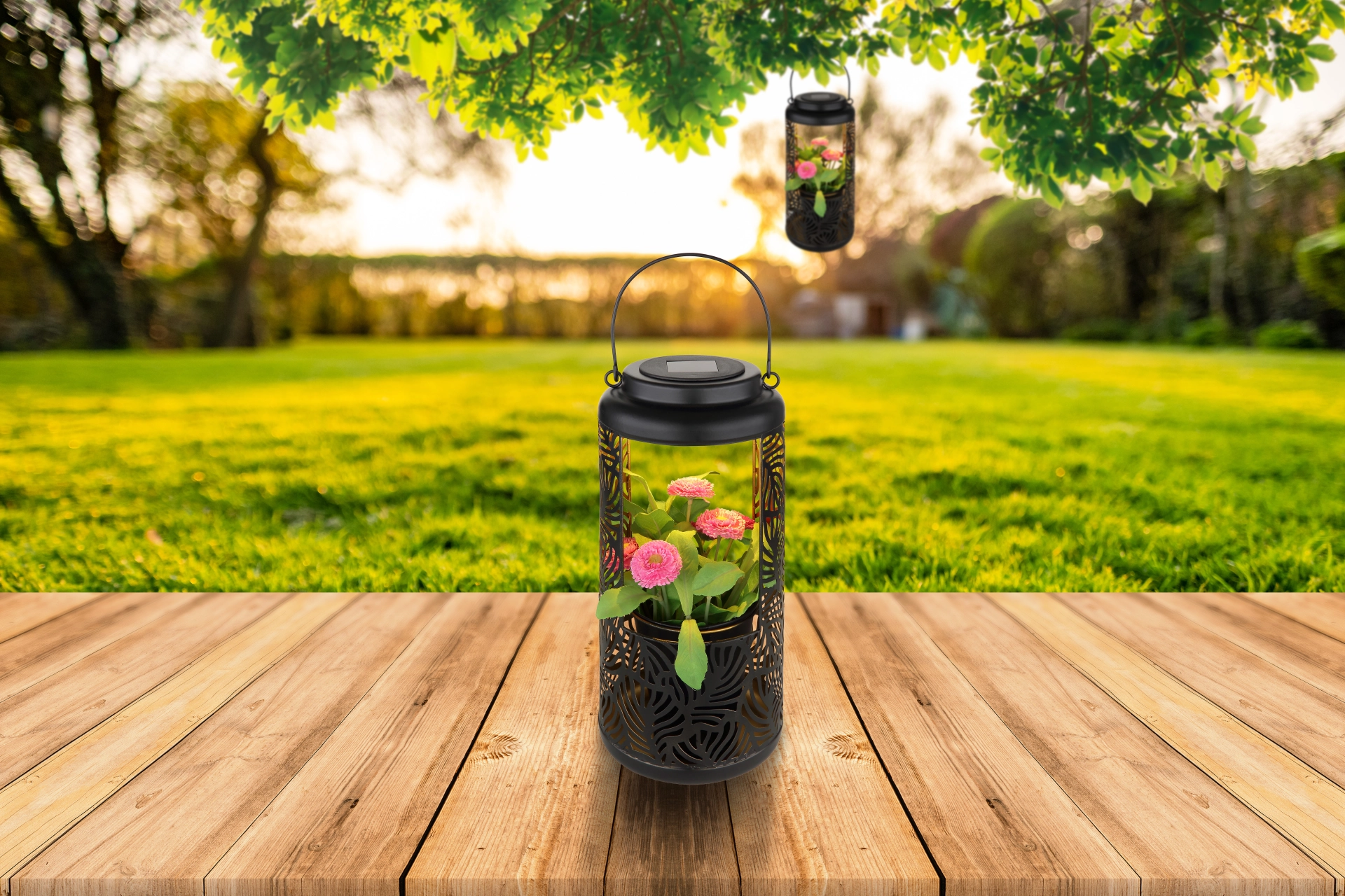 SOLARLEUCHTE METALL SCHWARZ, 1XLED