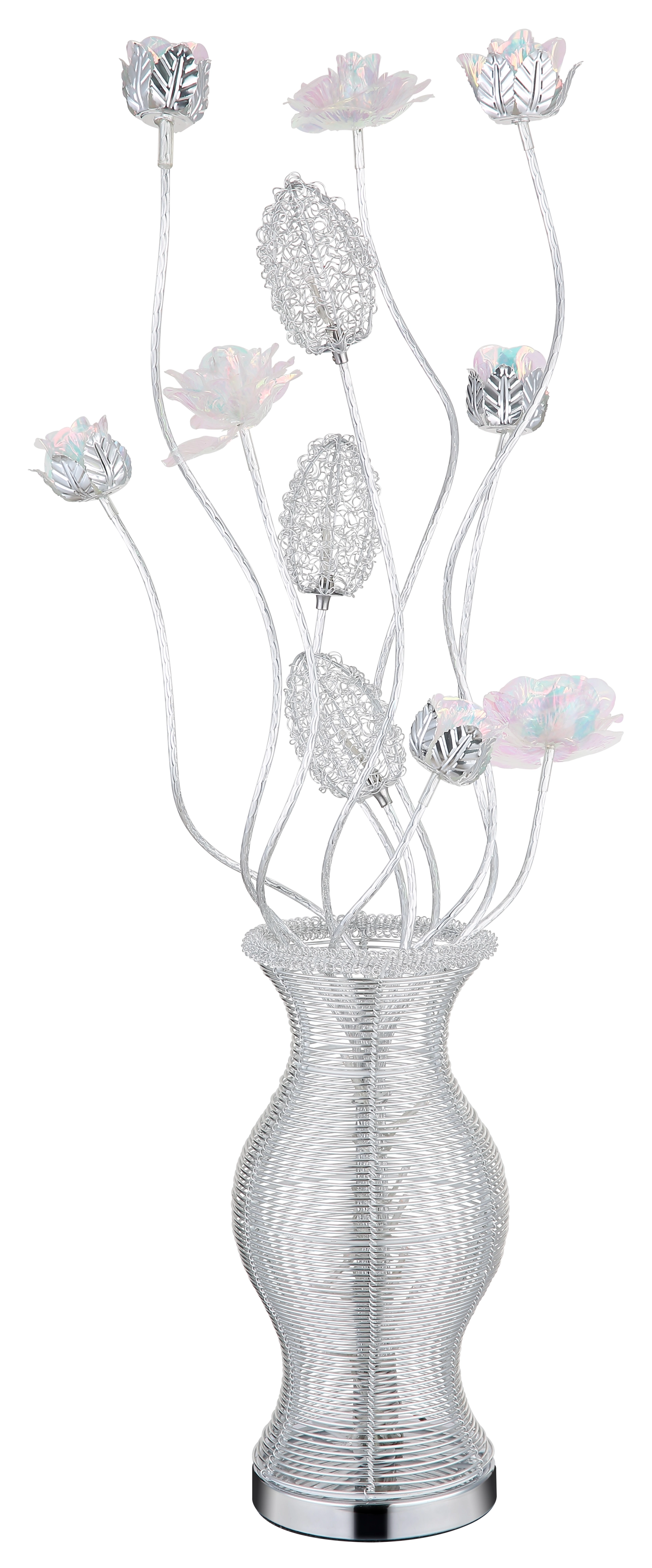 TISCHLEUCHTE ALUMINIUM SILBERFARBEN, 1XRGBW LED