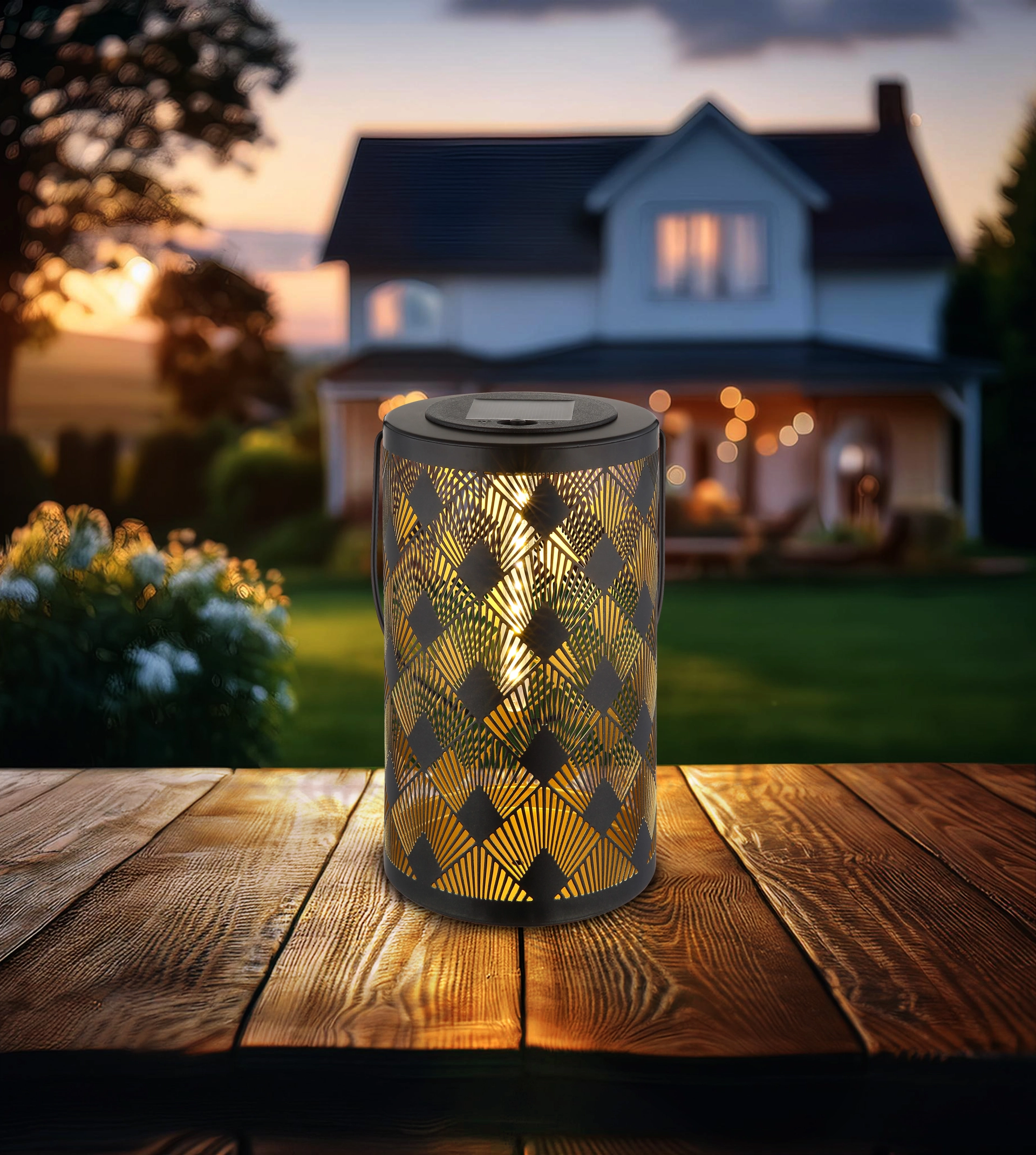 SOLARLEUCHTE METALL SCHWARZ MATT, 20XLED