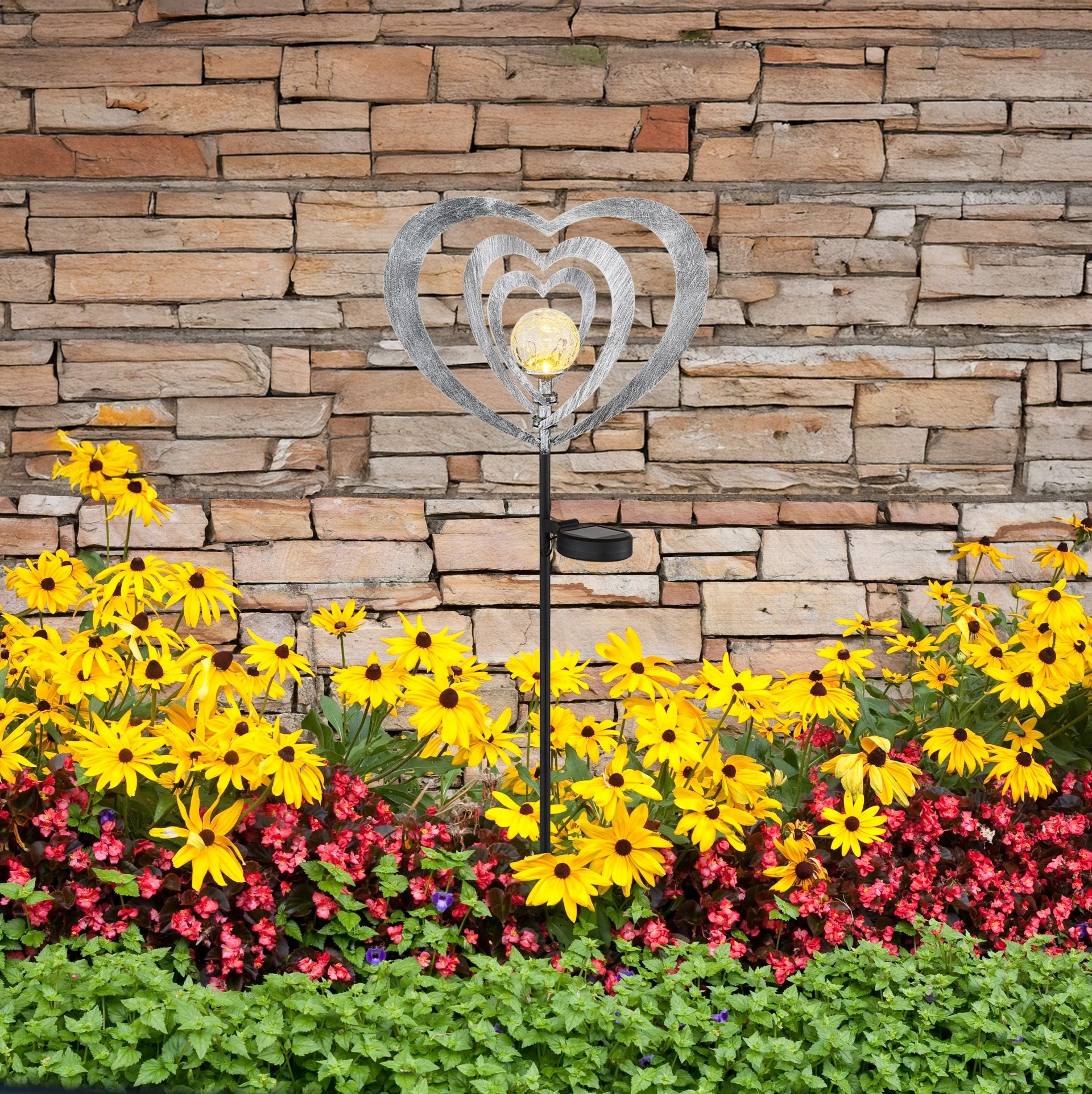 SOLARLEUCHTE METALL SILBERGRAU, 1XLED