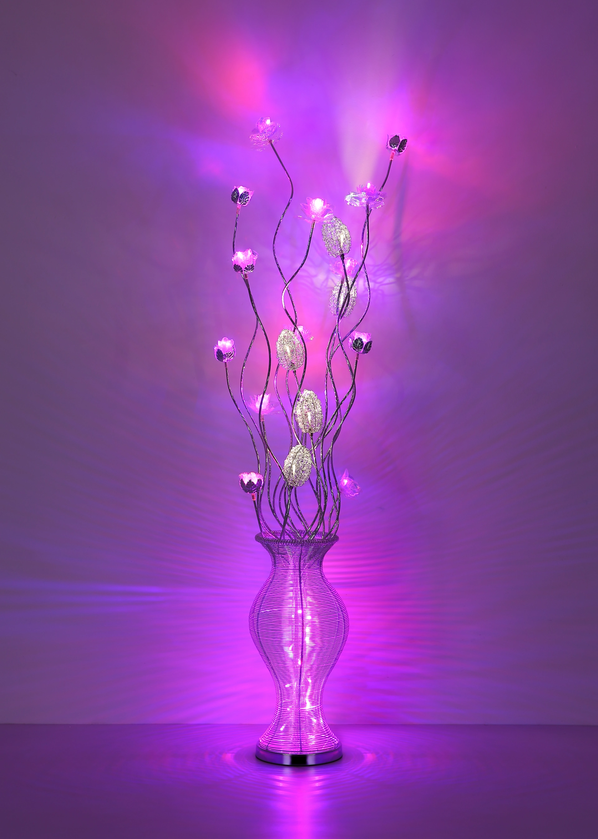 STEHLEUCHTE ALUMINIUM SILBERFARBEN, 1XRGBW LED