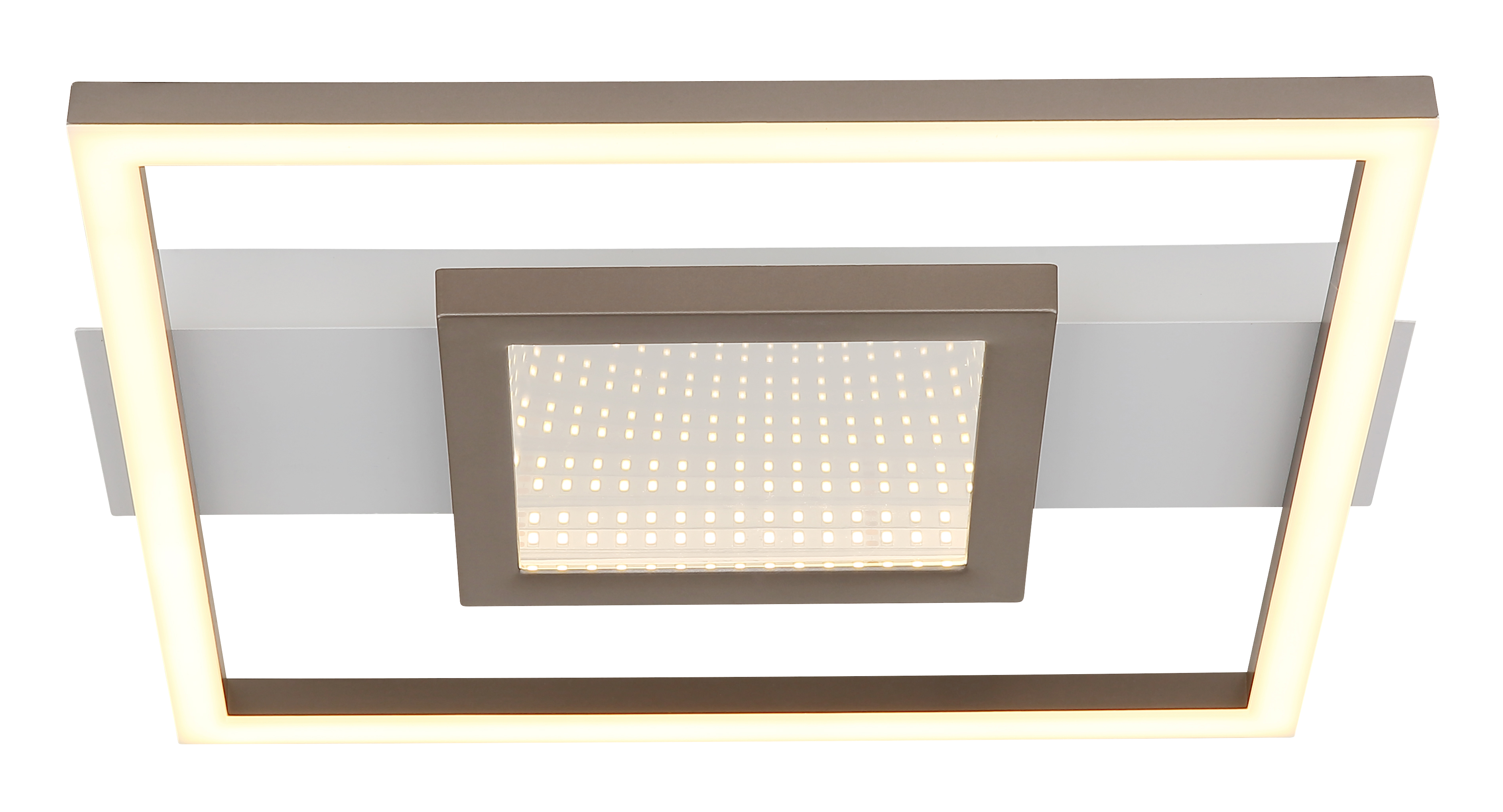 Quadratische LED-Deckenleuchte mit warmweißem Licht – modernes Design