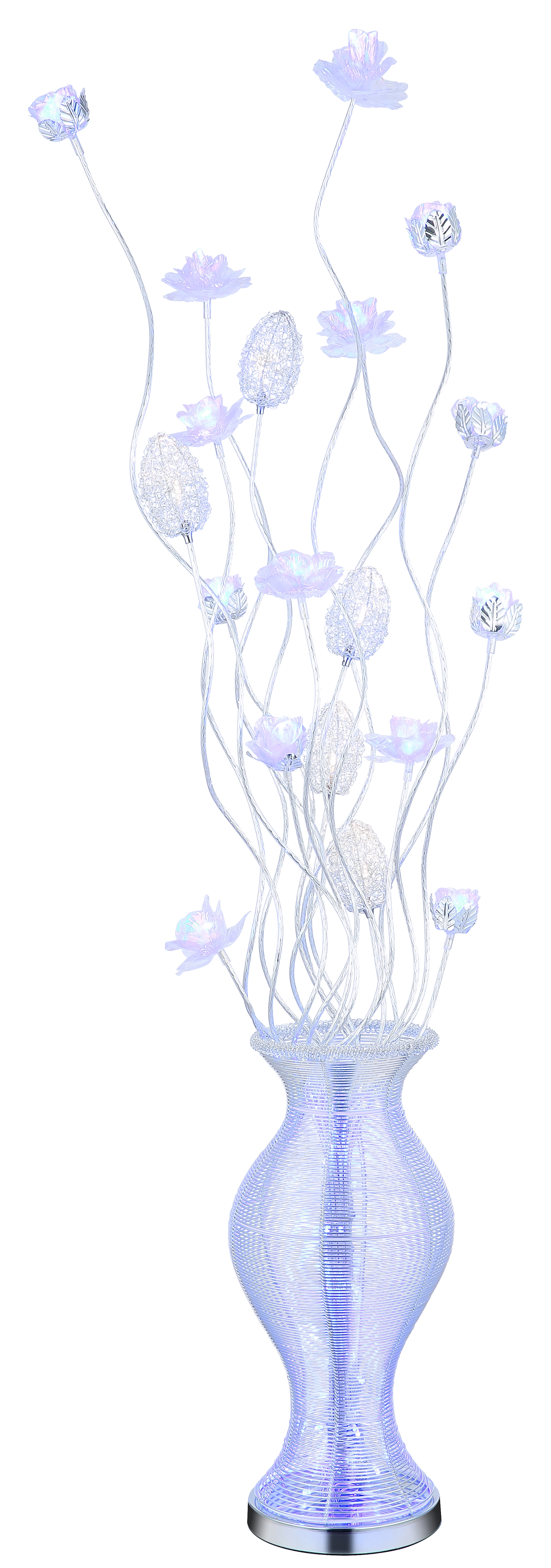 STEHLEUCHTE ALUMINIUM SILBERFARBEN, 1XRGBW LED