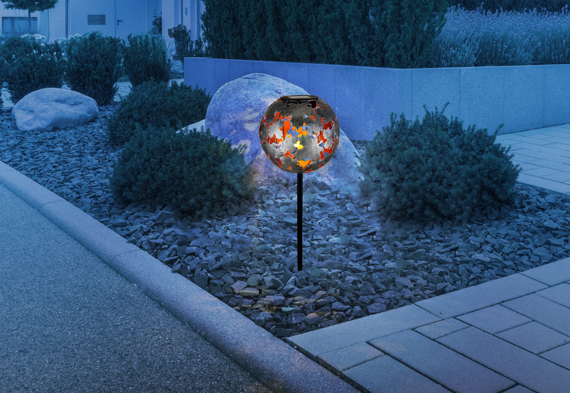 SOLARLEUCHTE METALL SILBERGRAU, 1XLED