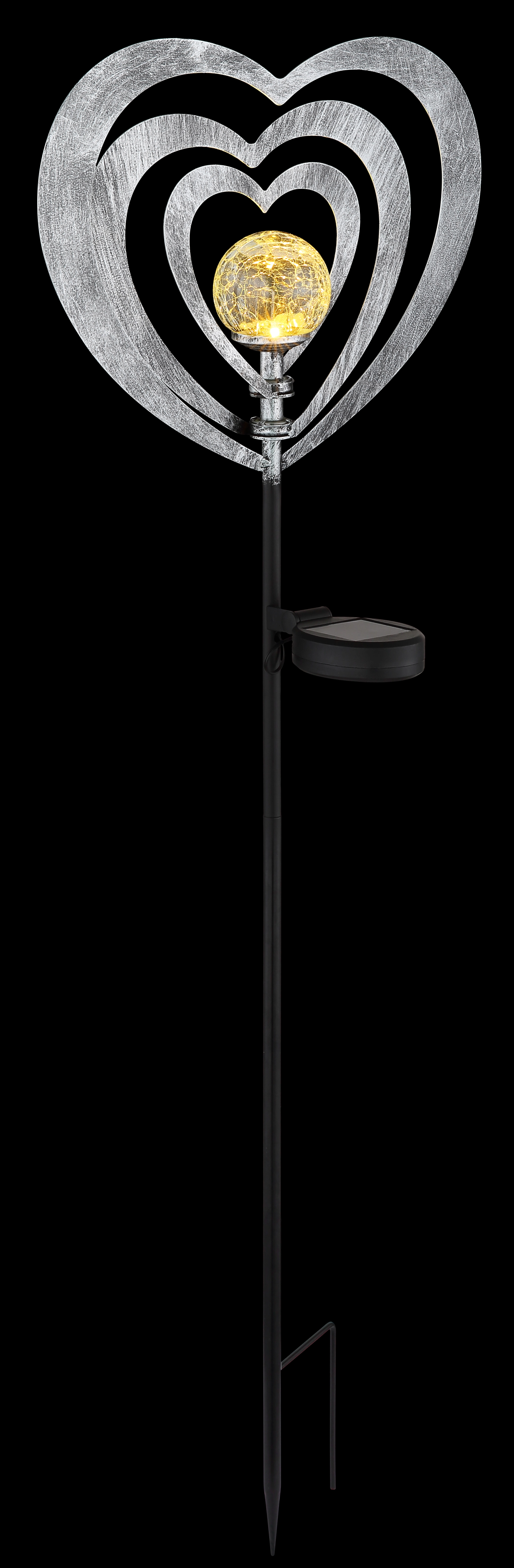 SOLARLEUCHTE METALL SILBERGRAU, 1XLED