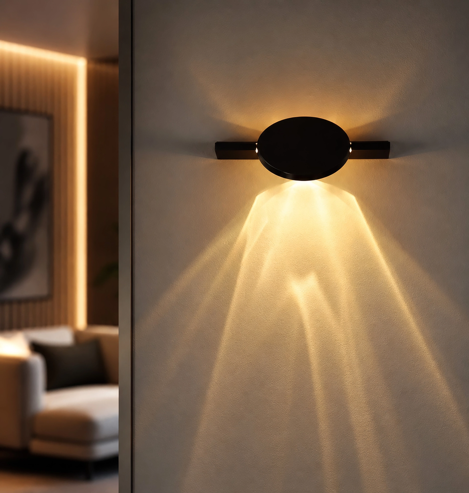 Produktfoto: Wandleuchte JASPER in Schwarz‑Chrom matt mit warmweißem LED‑Licht (3000K), 3W, IP20 von Globo Handels GmbH; modernes Design, verstellbarer Lichtkegel – ideal für Wohn-, Schlaf- und Flurbeleuchtung.