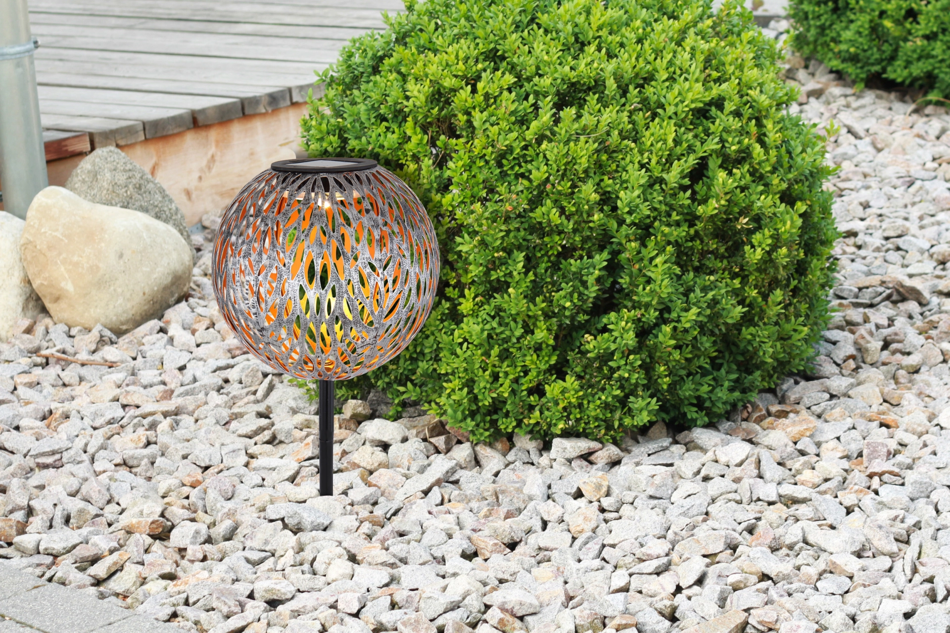 SOLARLEUCHTE METALL SILBERGRAU, 1XLED