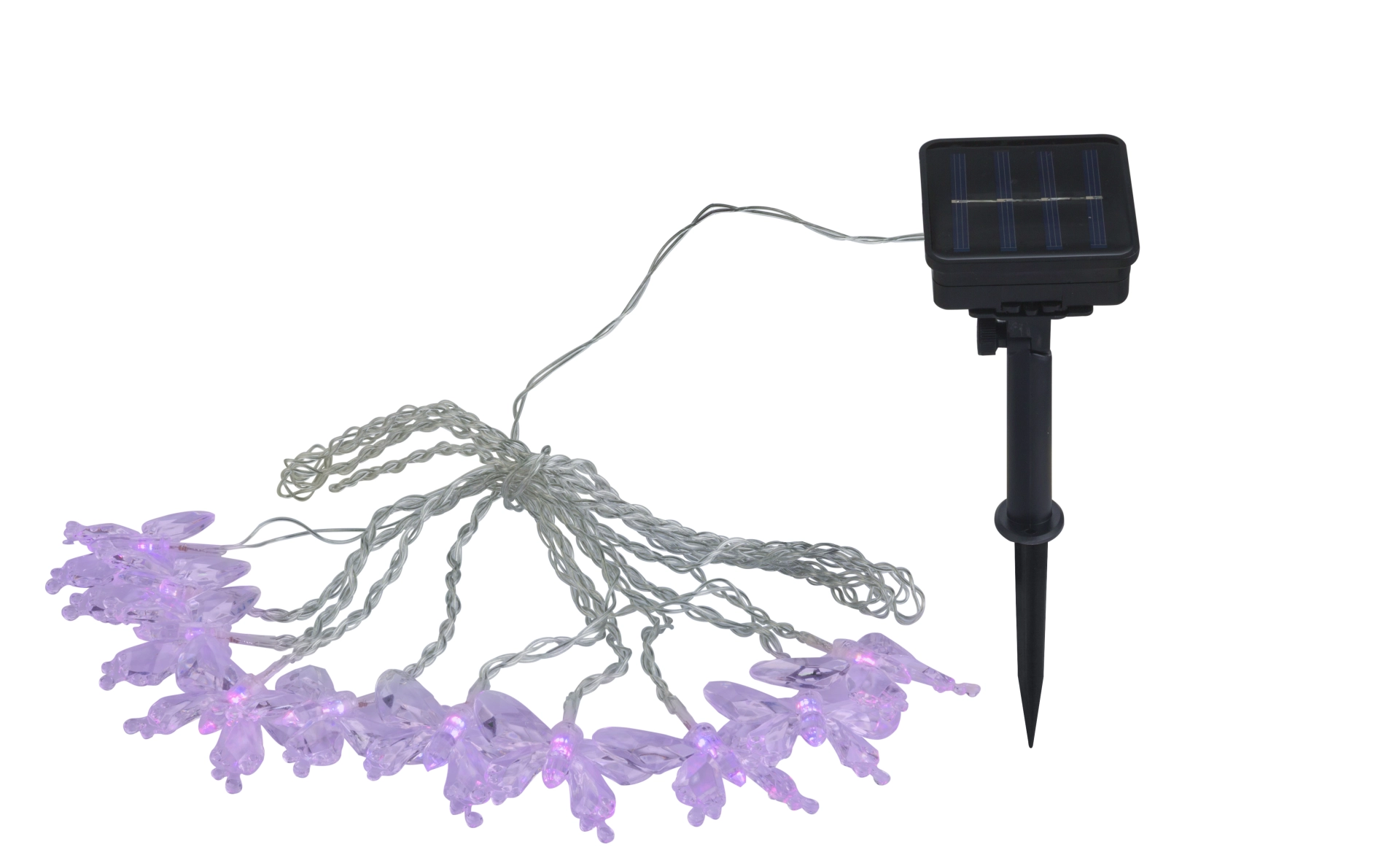 SOLARLEUCHTE KUNSTSTOFF SCHWARZ, 10XRGB LED