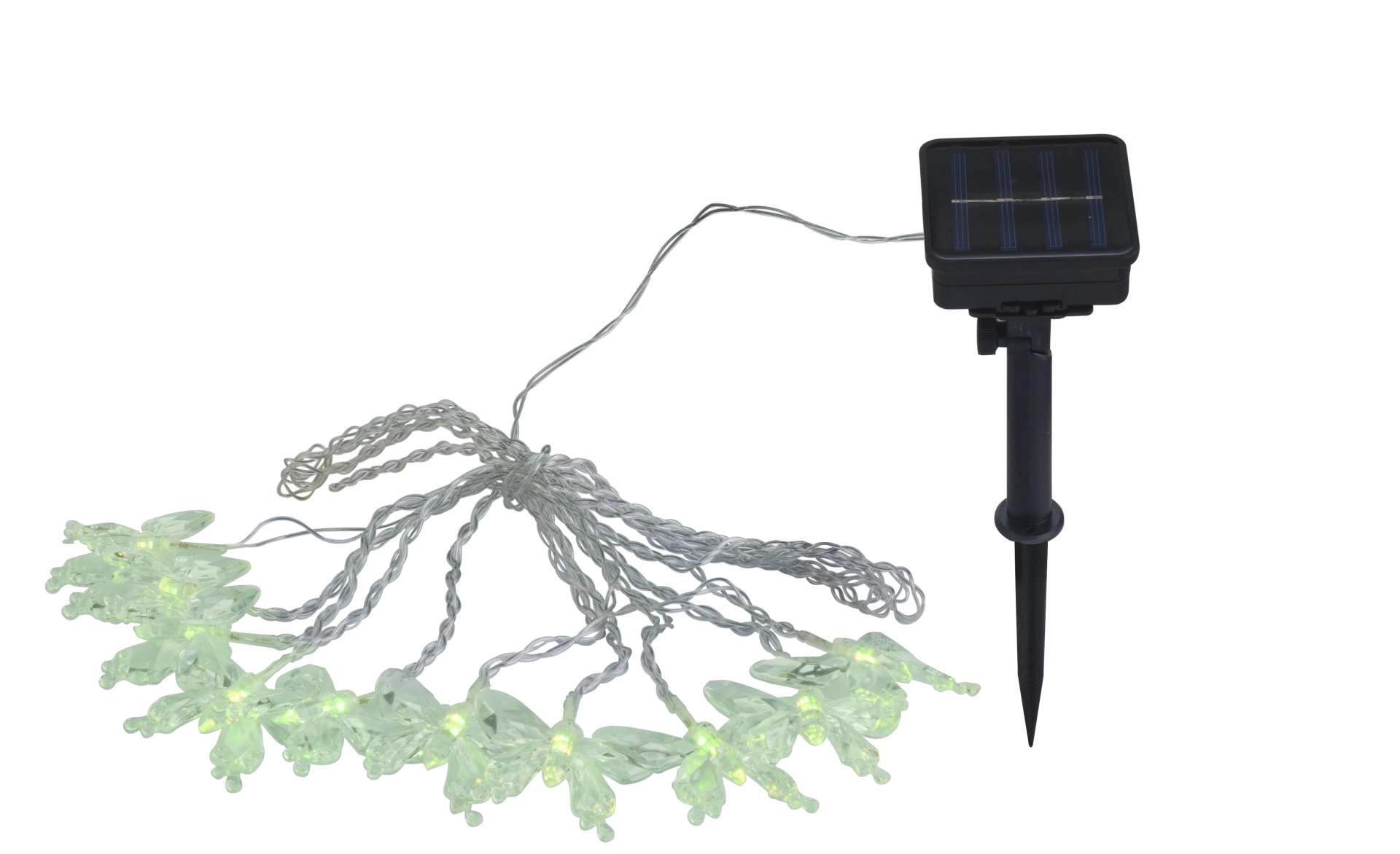 SOLARLEUCHTE KUNSTSTOFF SCHWARZ, 10XRGB LED