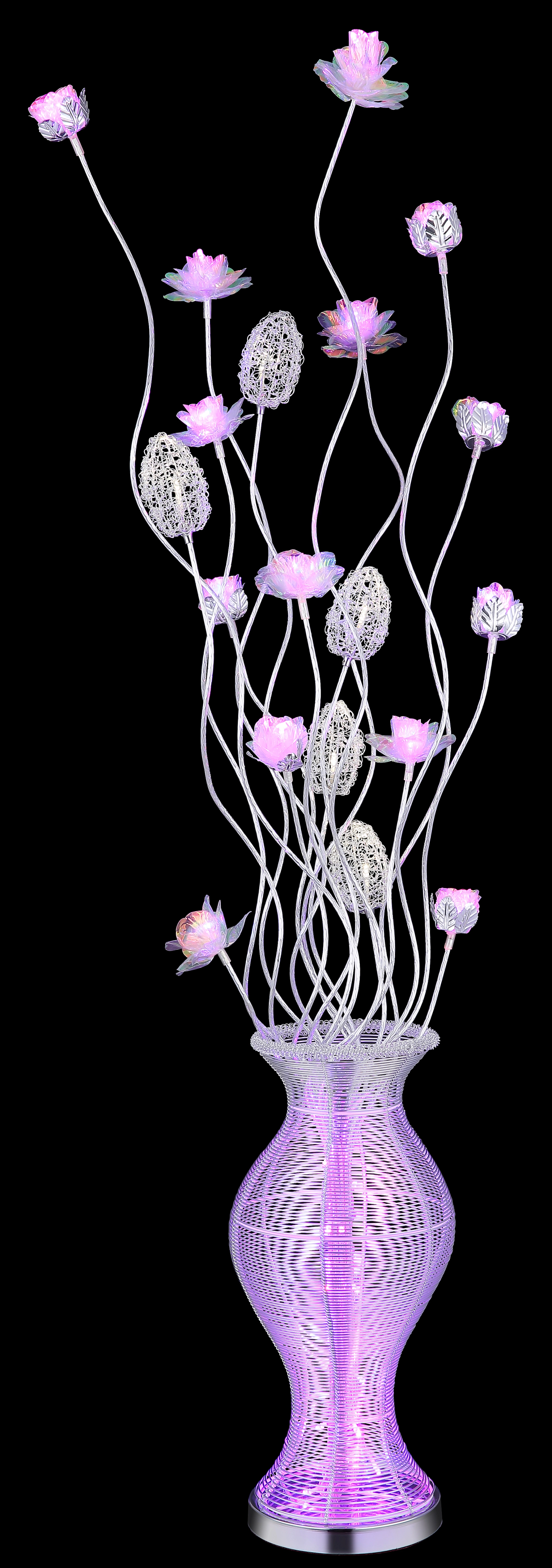 STEHLEUCHTE ALUMINIUM SILBERFARBEN, 1XRGBW LED