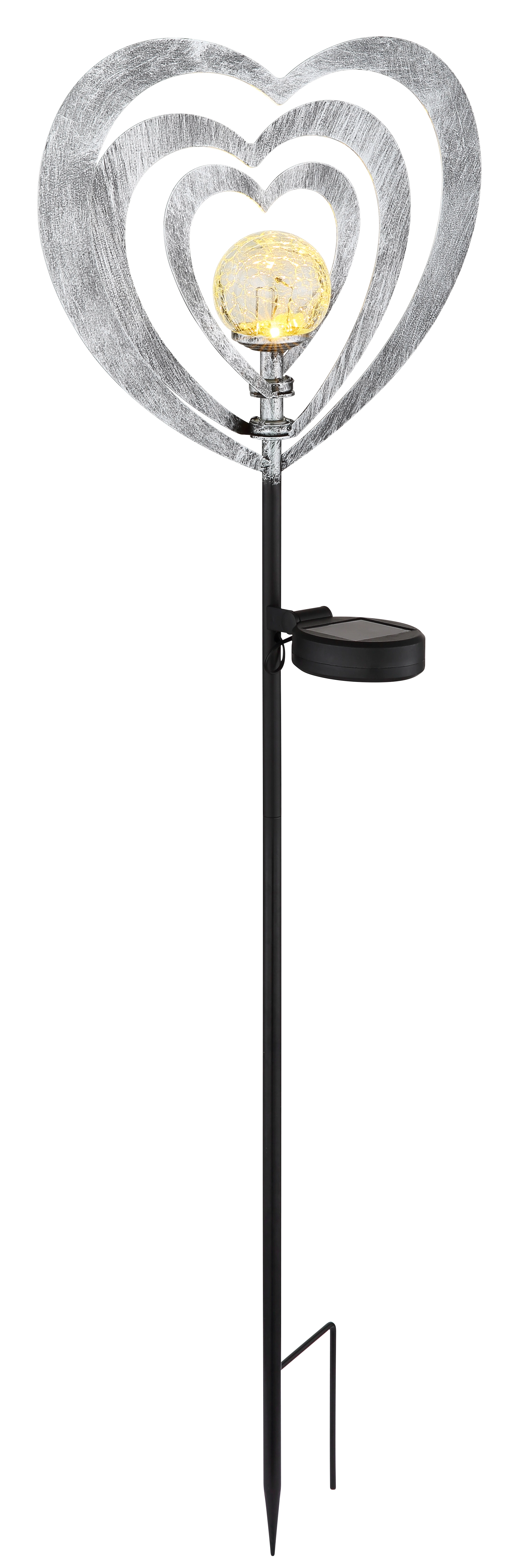 SOLARLEUCHTE METALL SILBERGRAU, 1XLED