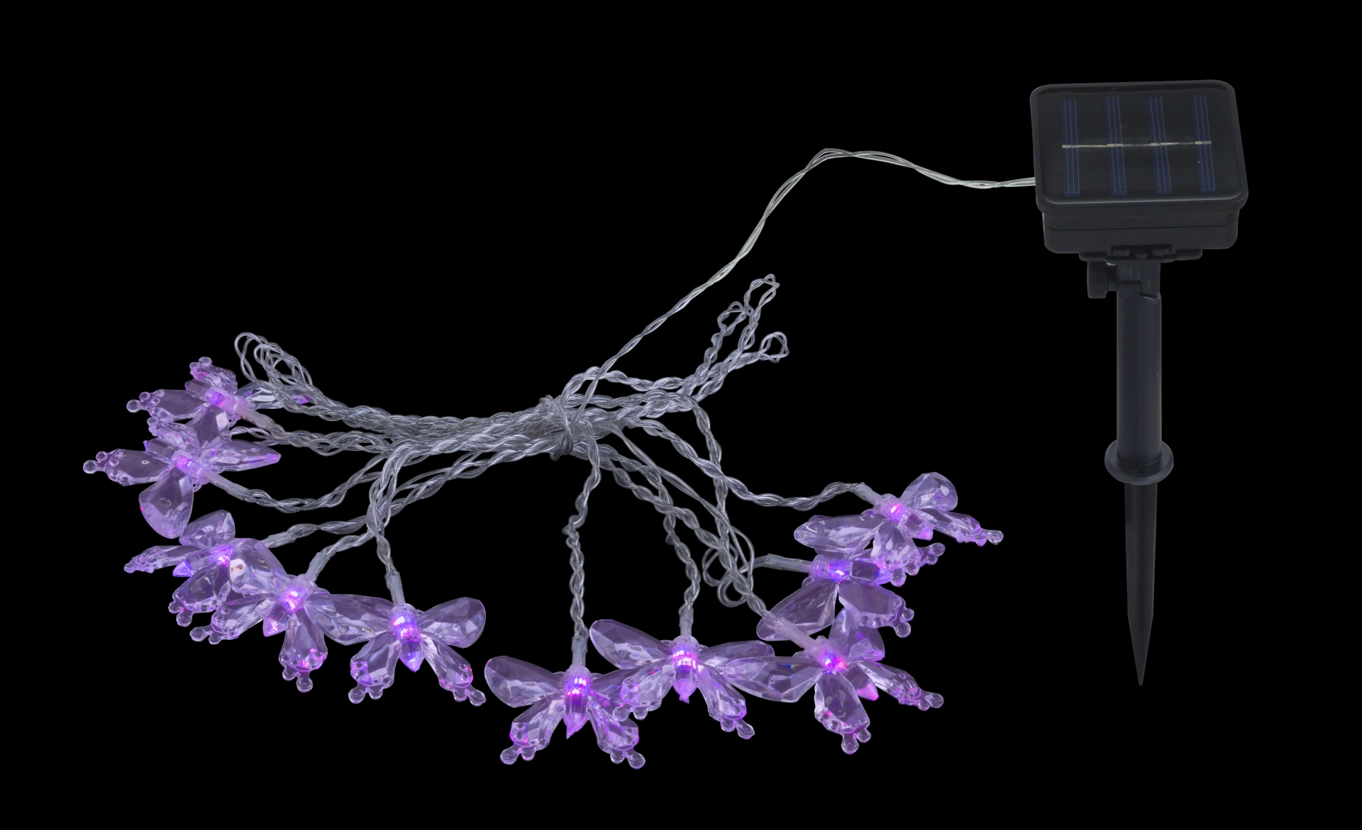 SOLARLEUCHTE KUNSTSTOFF SCHWARZ, 10XRGB LED