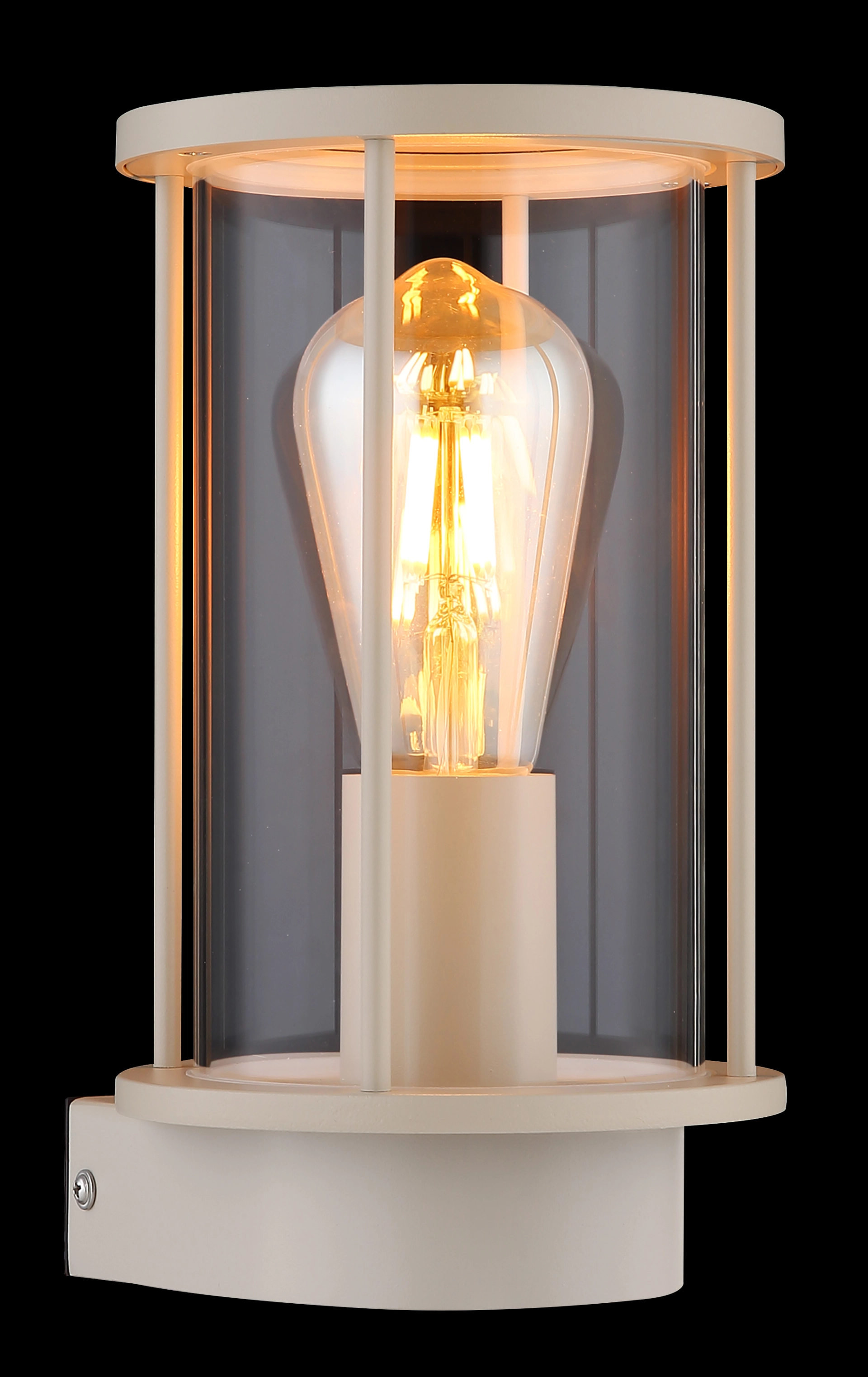 Applique murale extérieure GRACEY en acier inoxydable fini sable mat avec verre clair, design moderne et compact, lumière chaude blanc Globo Handels GmbH