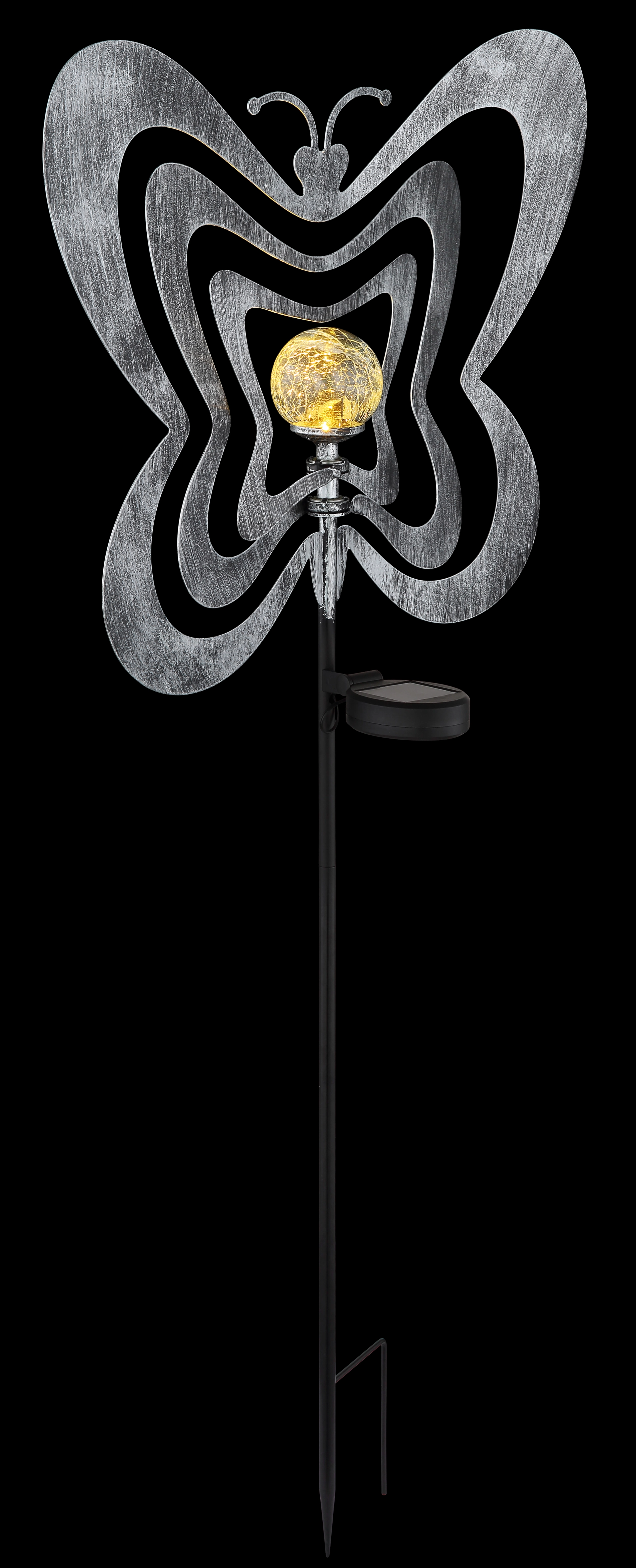 SOLARLEUCHTE METALL SILBERGRAU, 1XLED