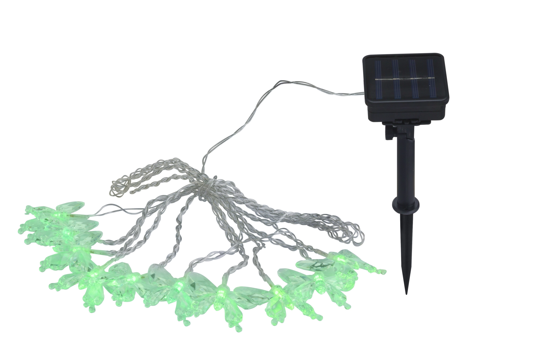 SOLARLEUCHTE KUNSTSTOFF SCHWARZ, 10XRGB LED