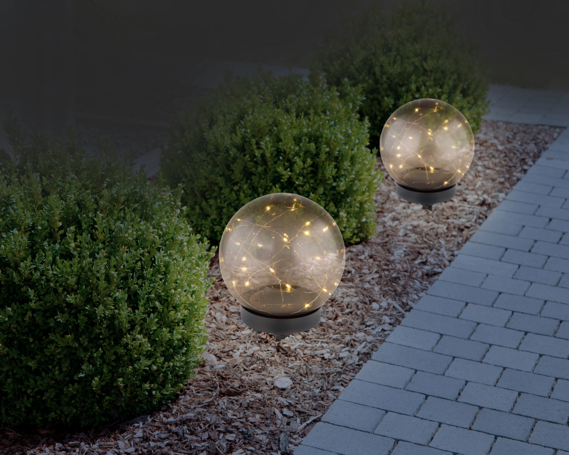 SOLARLEUCHTE KUNSTSTOFF SCHWARZ, 20XLED