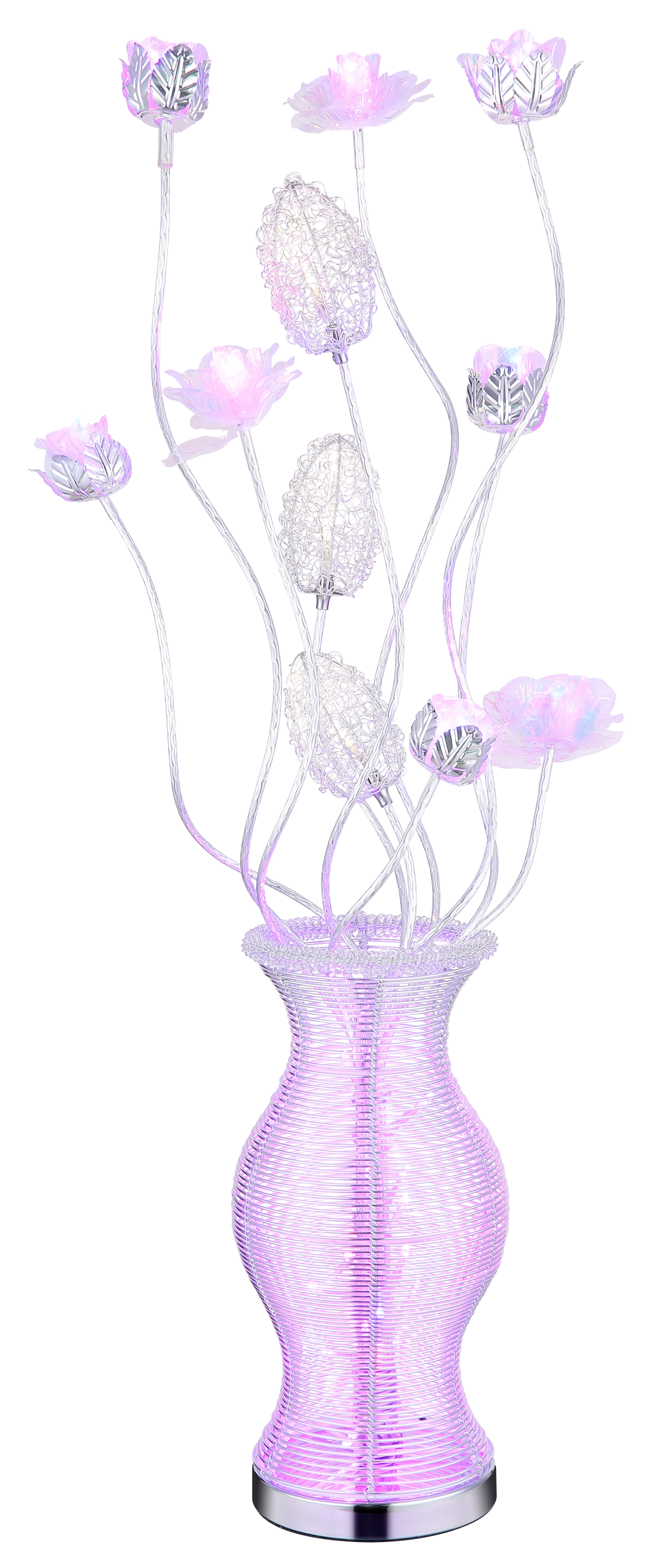 TISCHLEUCHTE ALUMINIUM SILBERFARBEN, 1XRGBW LED