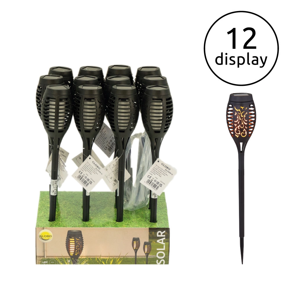 SOLARLEUCHTE KUNSTSTOFF SCHWARZ, 12XLED