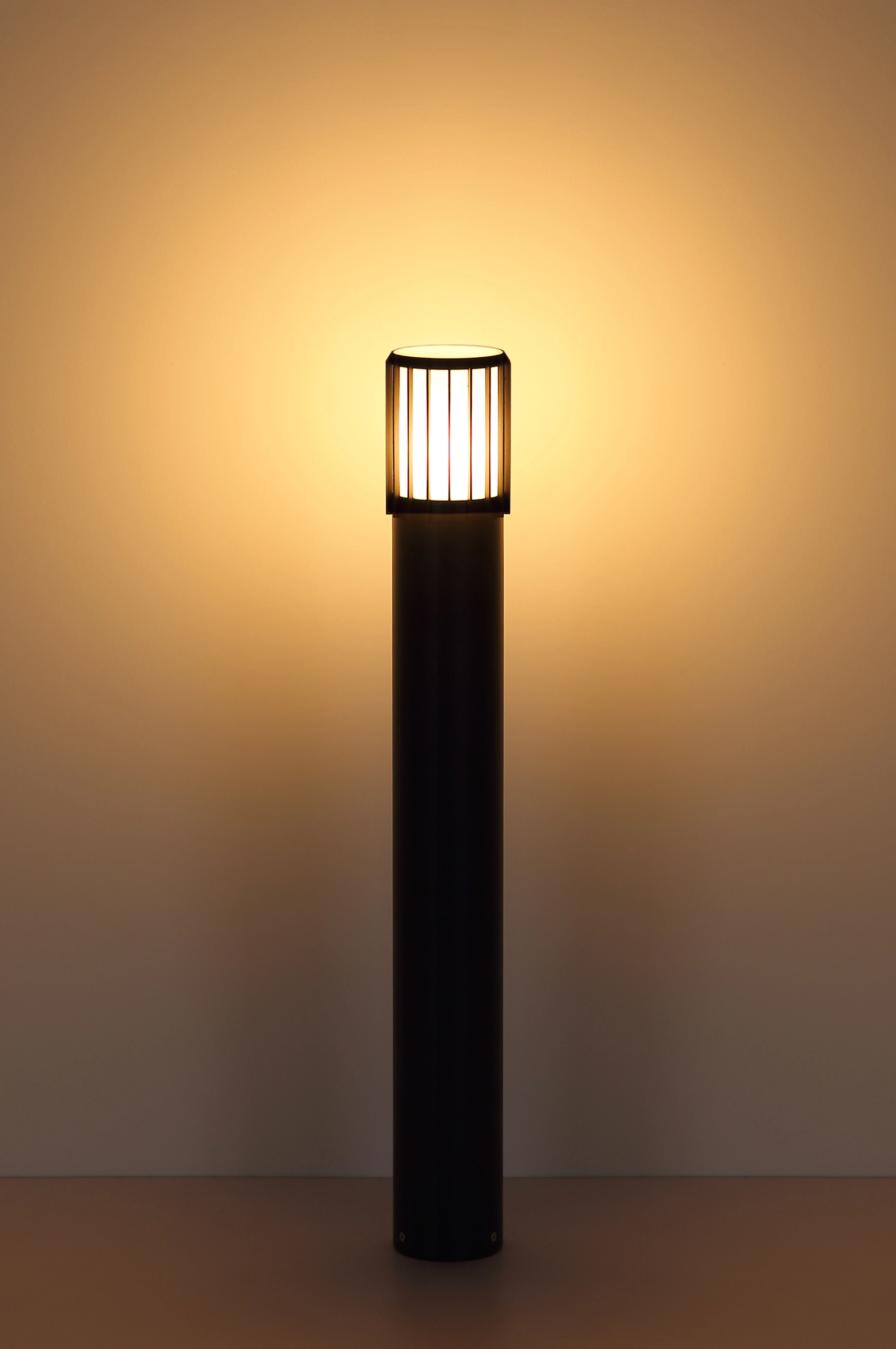 Außenleuchte MERVIN, moderne vertikale Leuchte aus Aluminium in anthrazit mit opaler Diffusor