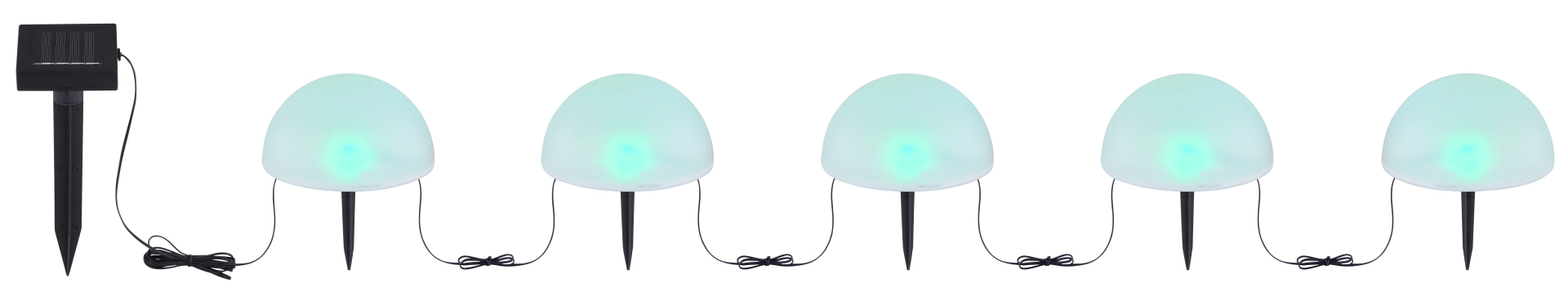 SOLARLEUCHTE KUNSTSTOFF SCHWARZ, 5XRGB LED