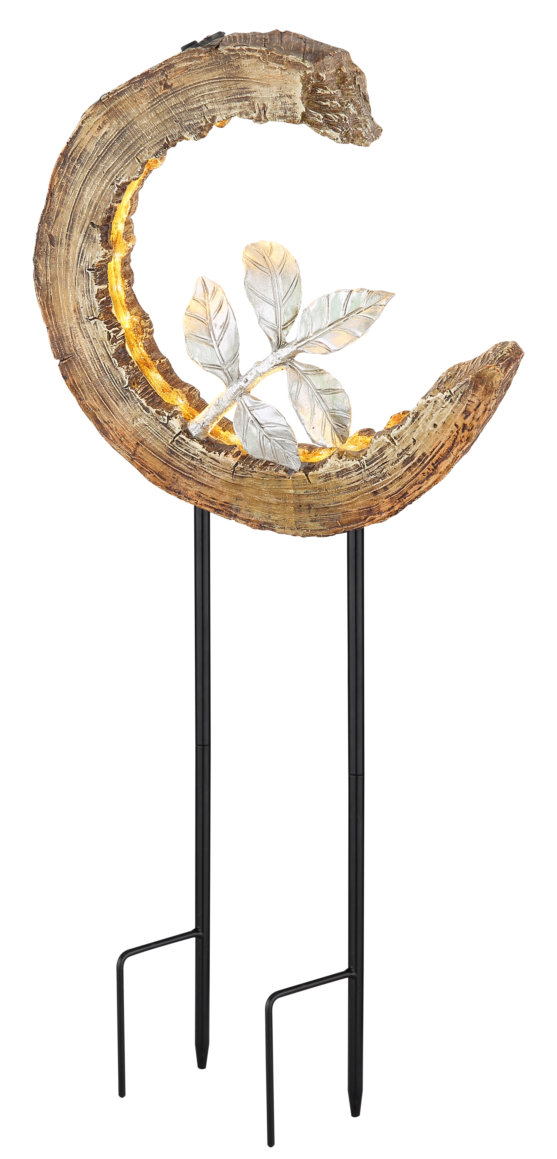 SOLARLEUCHTE KUNSTSTOFF HOLZOPTIK, 24XLED