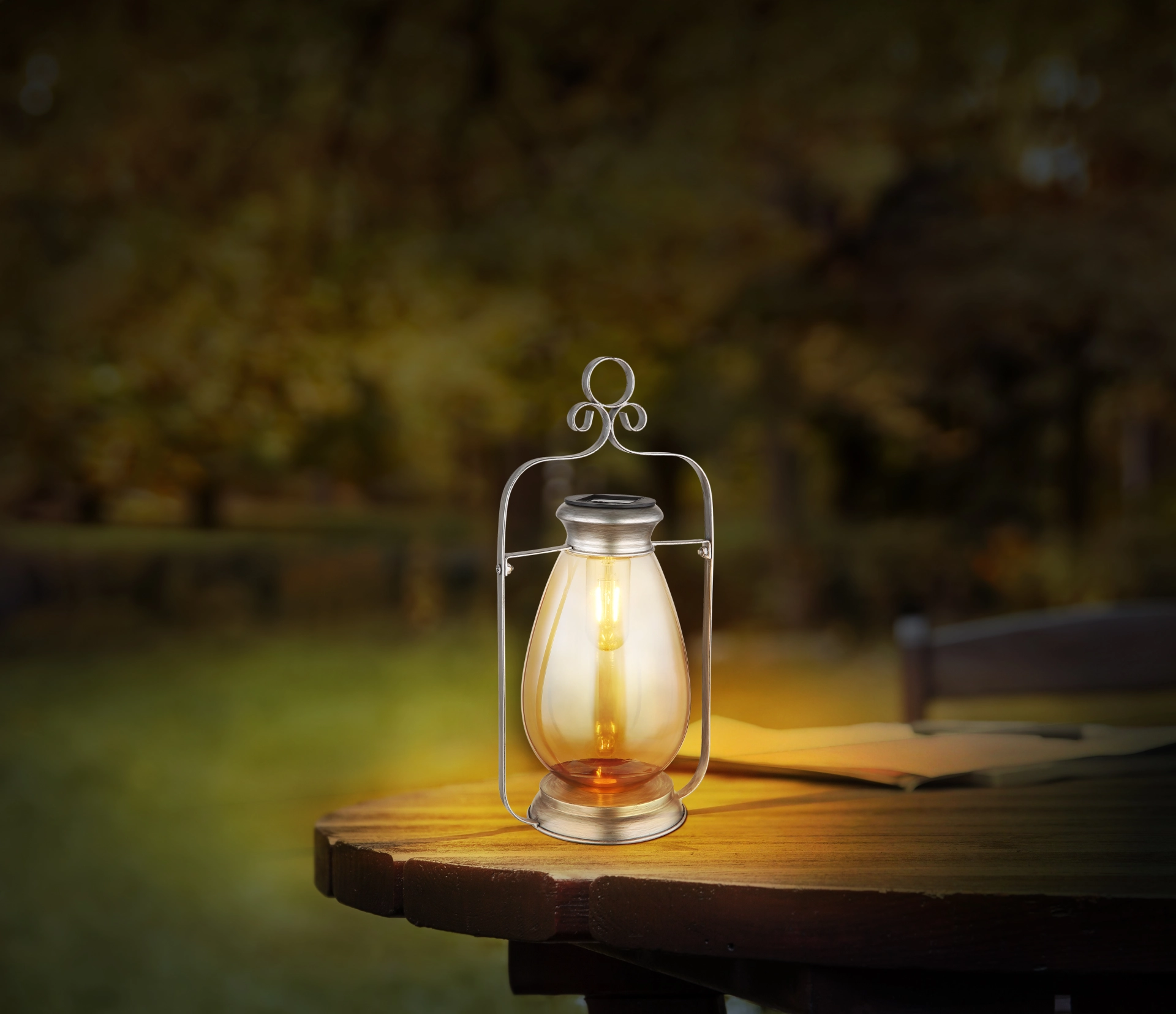 SOLARLEUCHTE METALL SILBERFARBEN, 1XLED