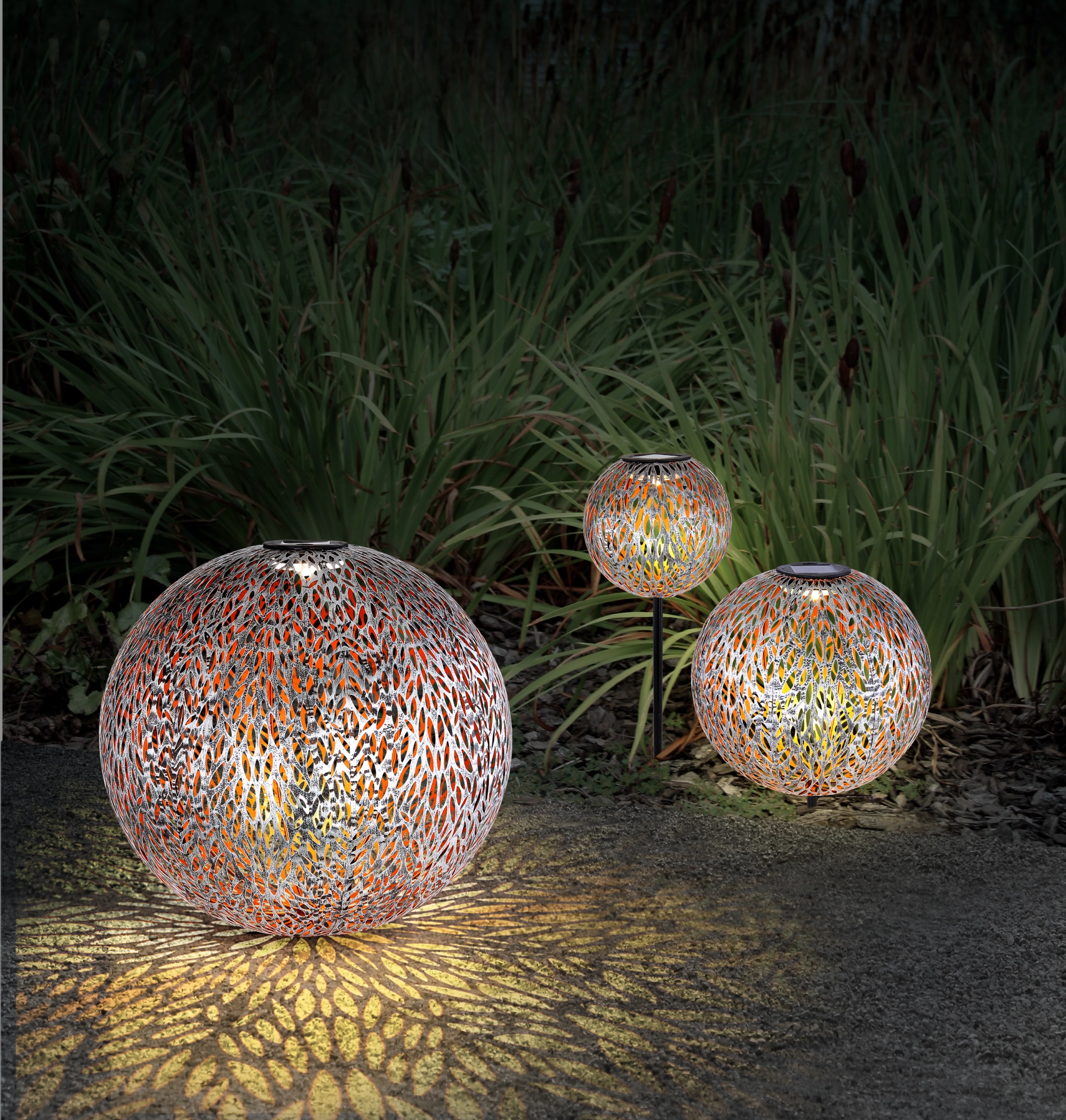 SOLARLEUCHTE METALL SILBERGRAU, 1XLED