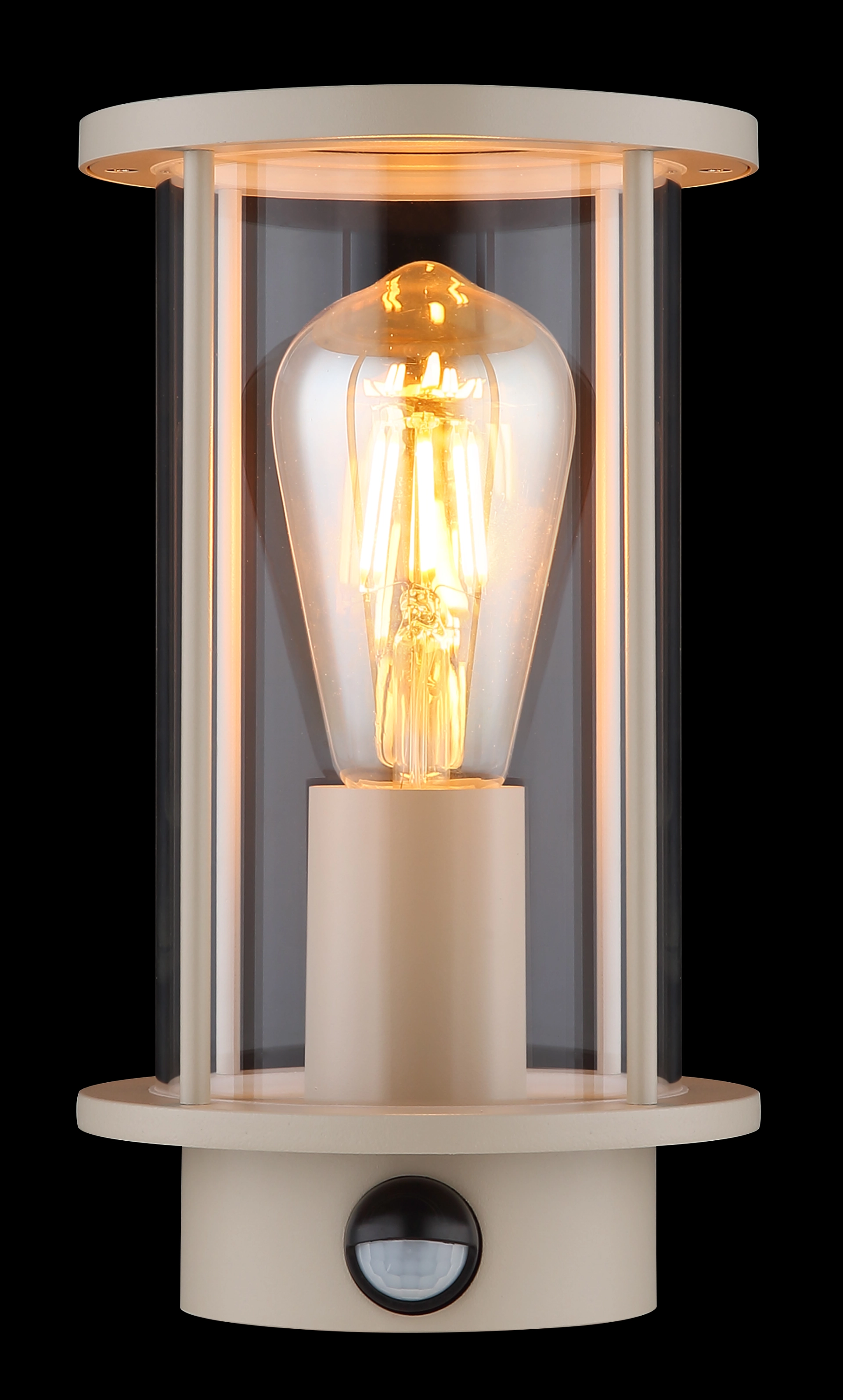 GRACEY luminaire extérieur en acier inoxydable, finition sable mate, verre clair, Globo